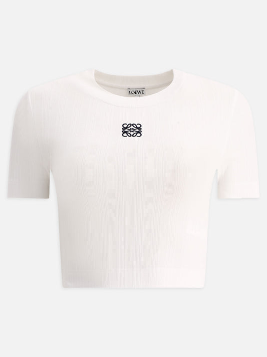 Crop top 98% cotton 2% elastane  Bianco - Loewe Donna | PLP | VIETTI Online Store 
