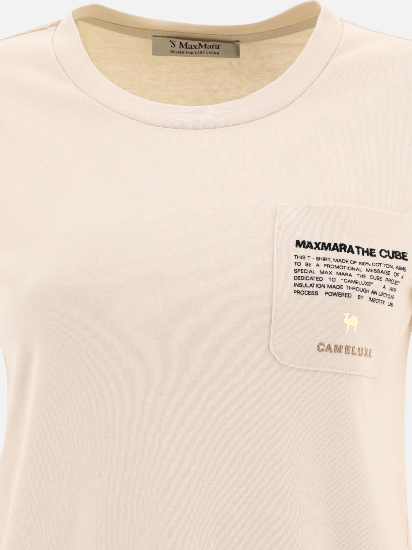 Crewneck t-shirts 100% cotton  Beige - Max Mara S Women | PDP | VIETTI Online Store | thumbnail_3