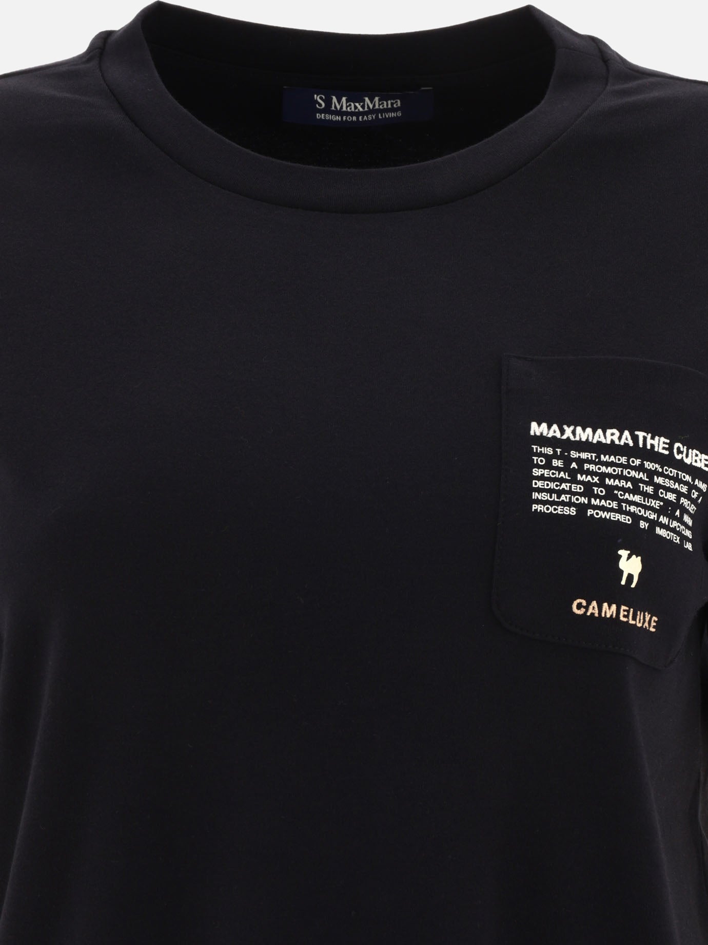 Crewneck t-shirts 100% cotton  Black - Max Mara S Women | PDP | VIETTI Online Store | thumbnail_3