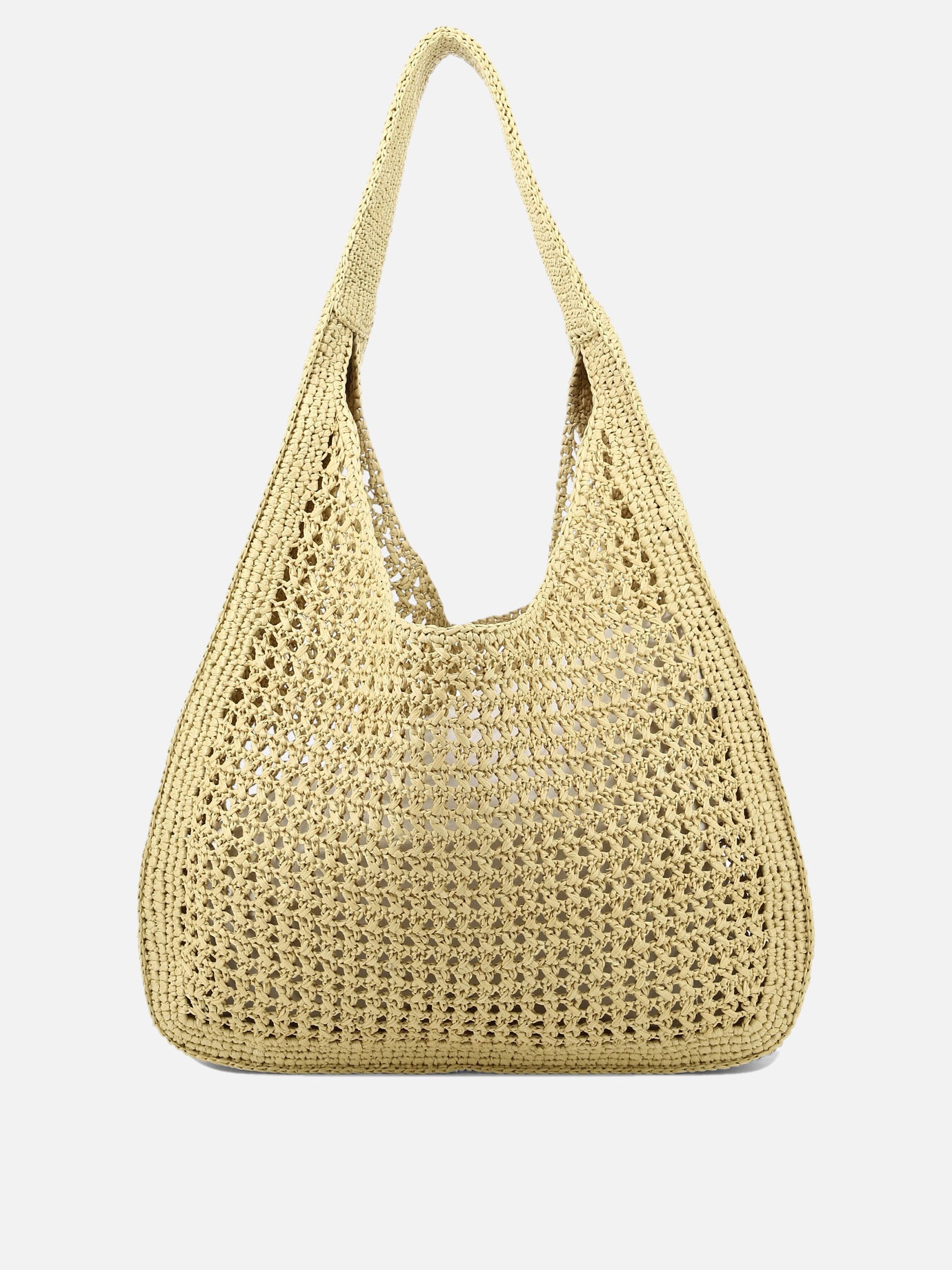 Crochet shoulder bag with logo