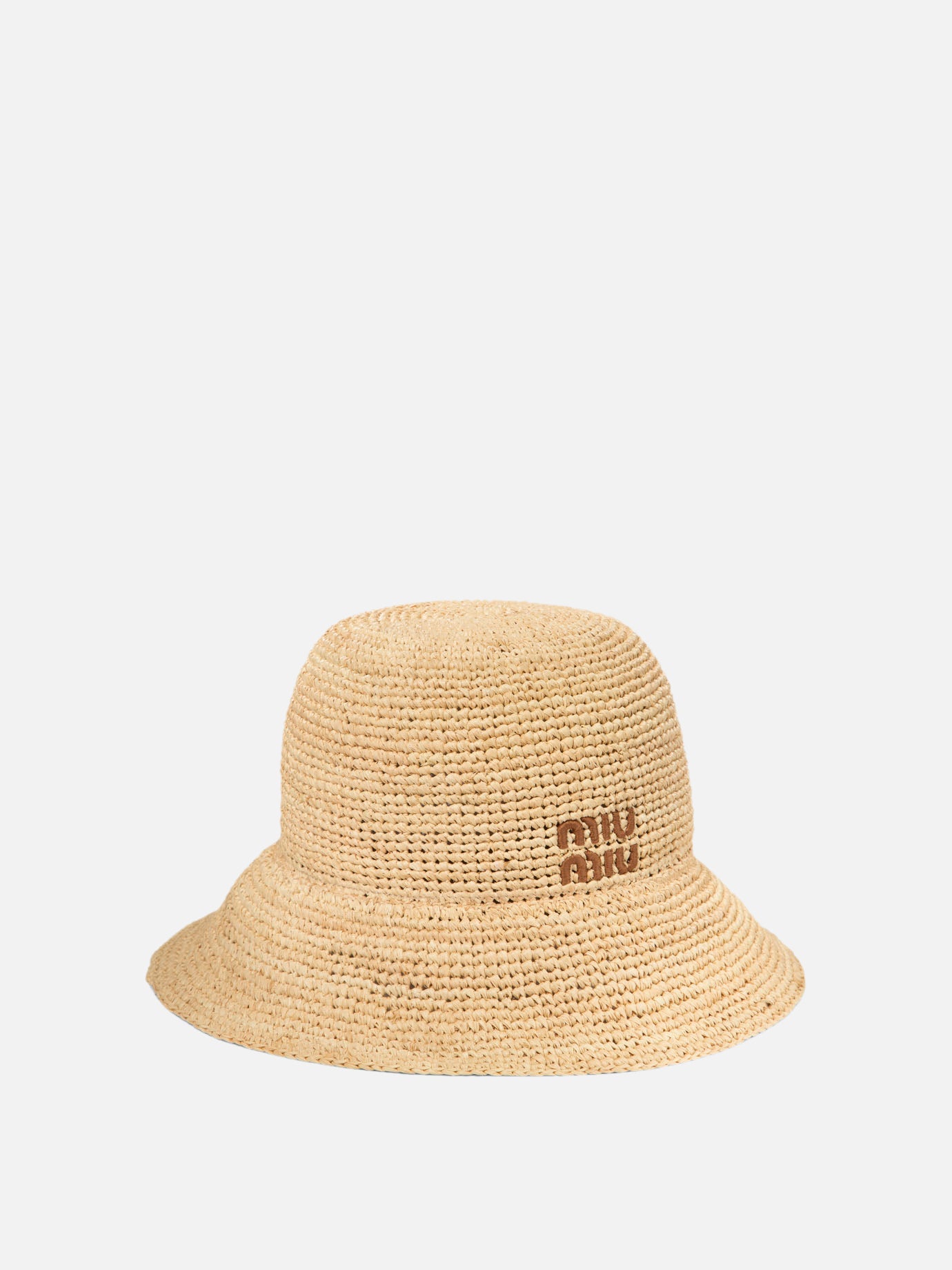 Miu Miu Woven fabric bucket hat Beige - Women | VIETTI