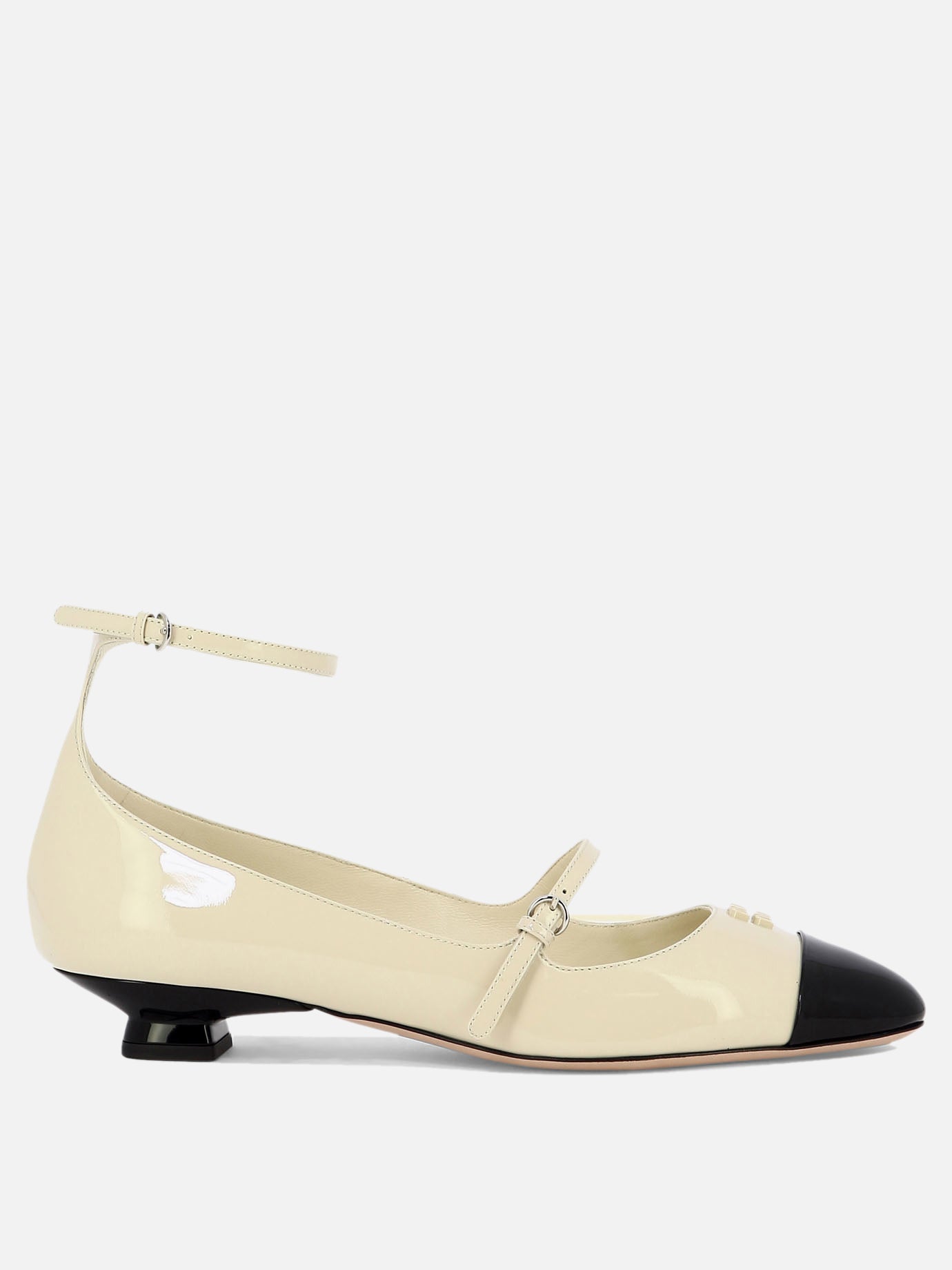 Mary Jane 100% patent leather - 100% leather  Bianco - Miu Miu Donna | PDP | VIETTI Online Store | thumbnail