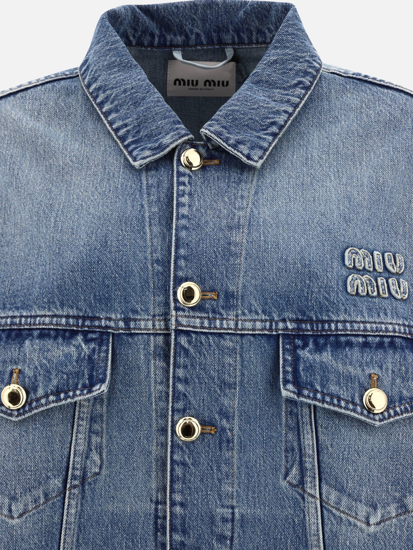 Giacche in denim 100% cotton  Azzurro - Miu Miu Donna | PDP | VIETTI Online Store | thumbnail_3