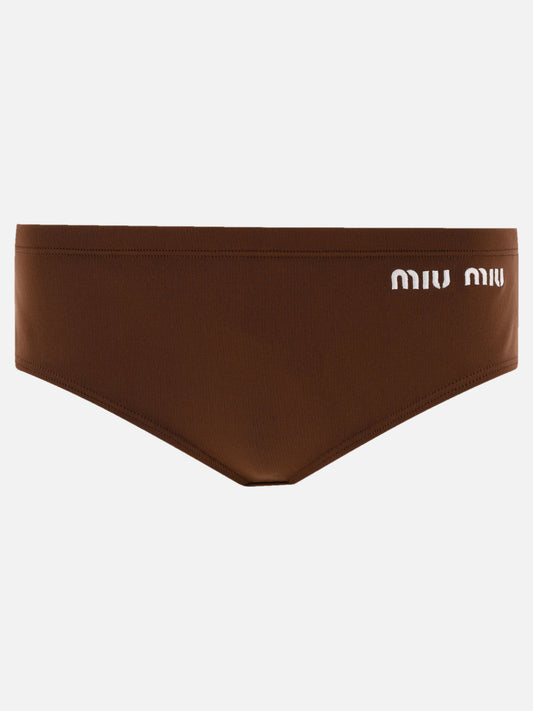 Bikini 70% recycled polyamide 27% polyamide 3% elastane  Marrone - Miu Miu Donna | PLP | VIETTI Online Store 
