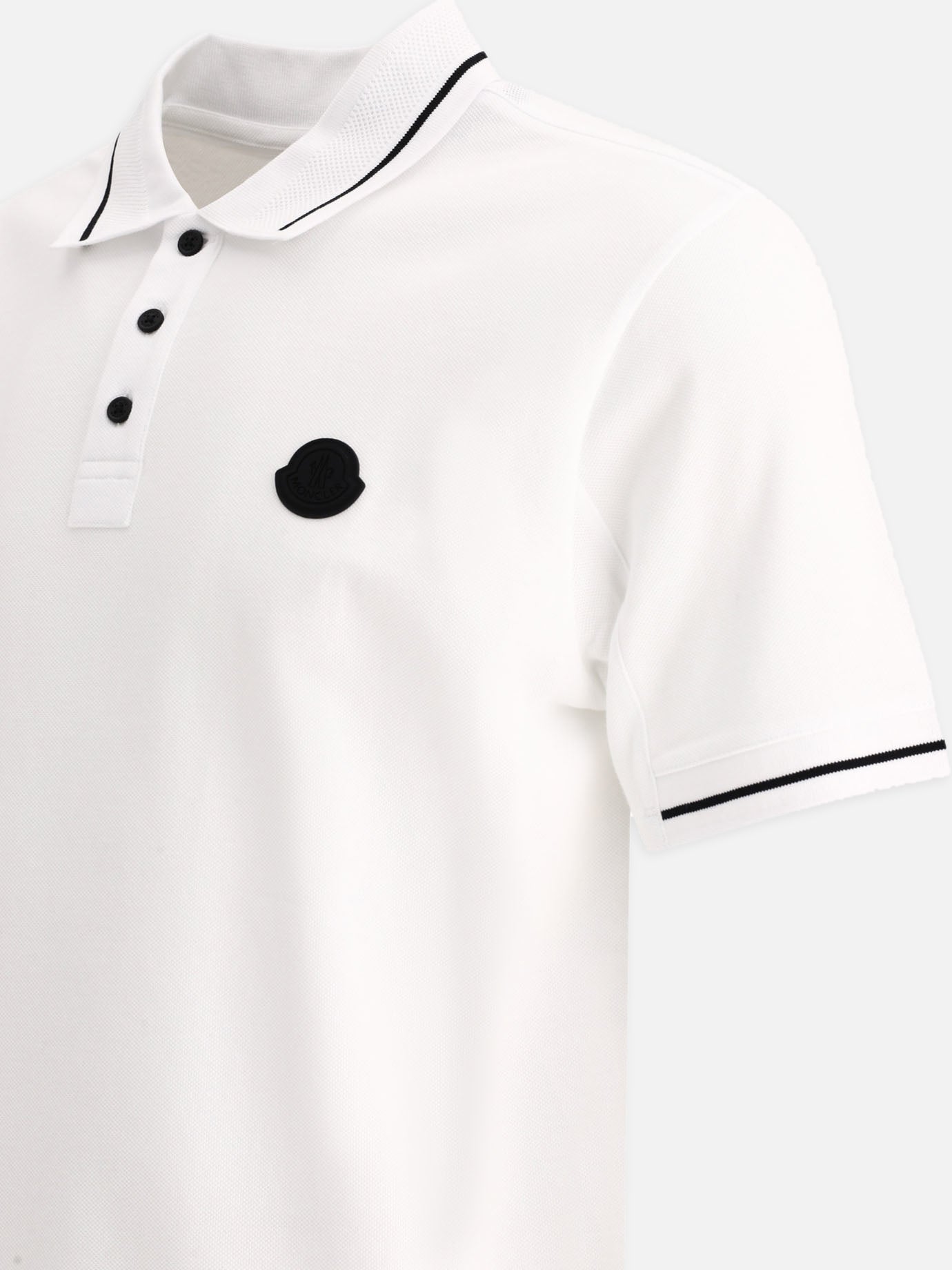 Polo con bottoni Logo  Bianco - Moncler Uomo | PDP | VIETTI Online Store | thumbnail_4