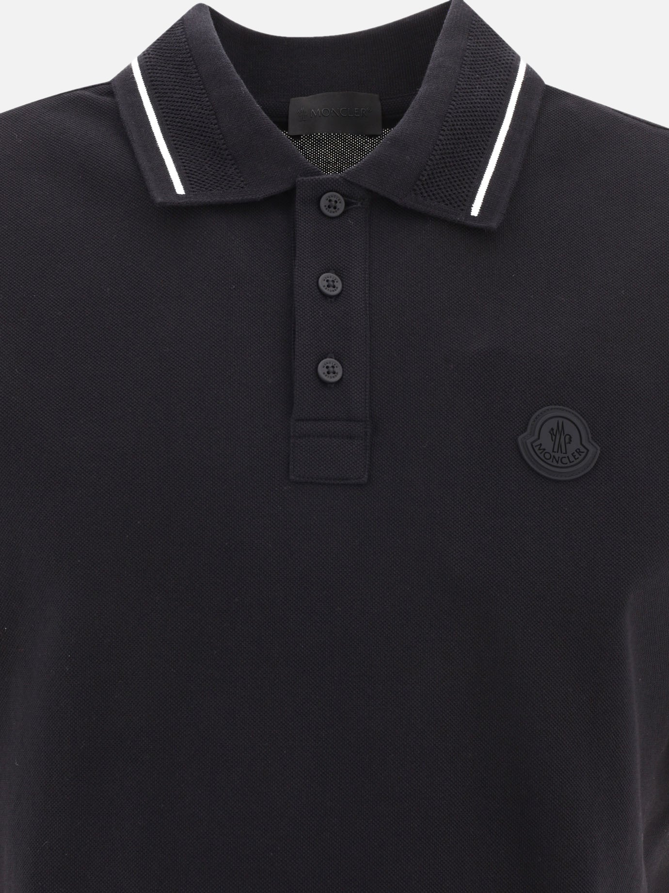 Polo shirts with buttons Logo  Black - Moncler Men | PDP | VIETTI Online Store | thumbnail_3