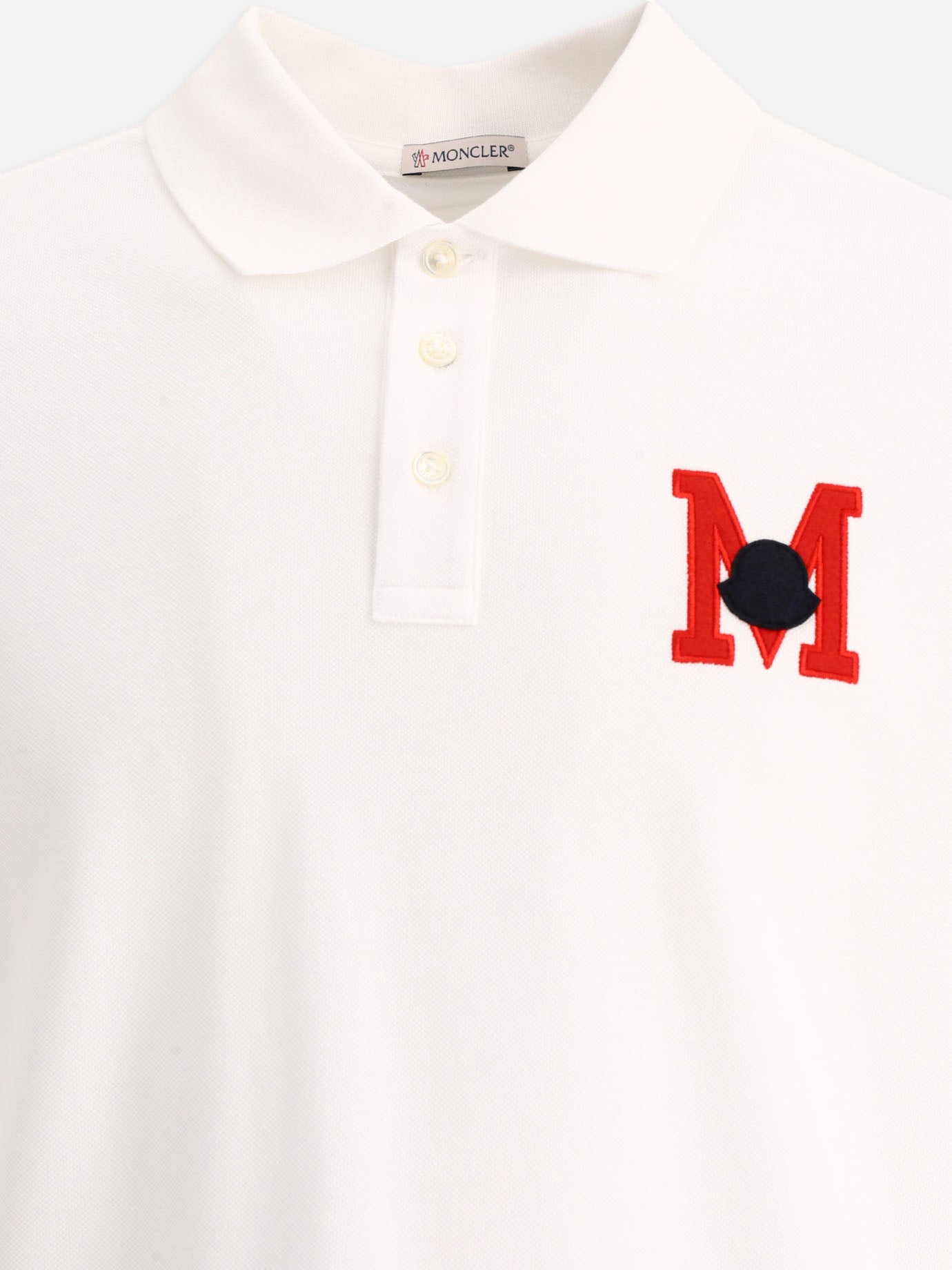 Polo con bottoni 100% cotton  Bianco - Moncler Uomo | PDP | VIETTI Online Store | thumbnail_3