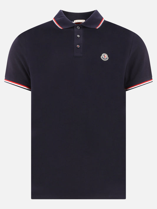 Polo con bottoni Logo  Blu - Moncler Uomo | PLP | VIETTI Online Store 
