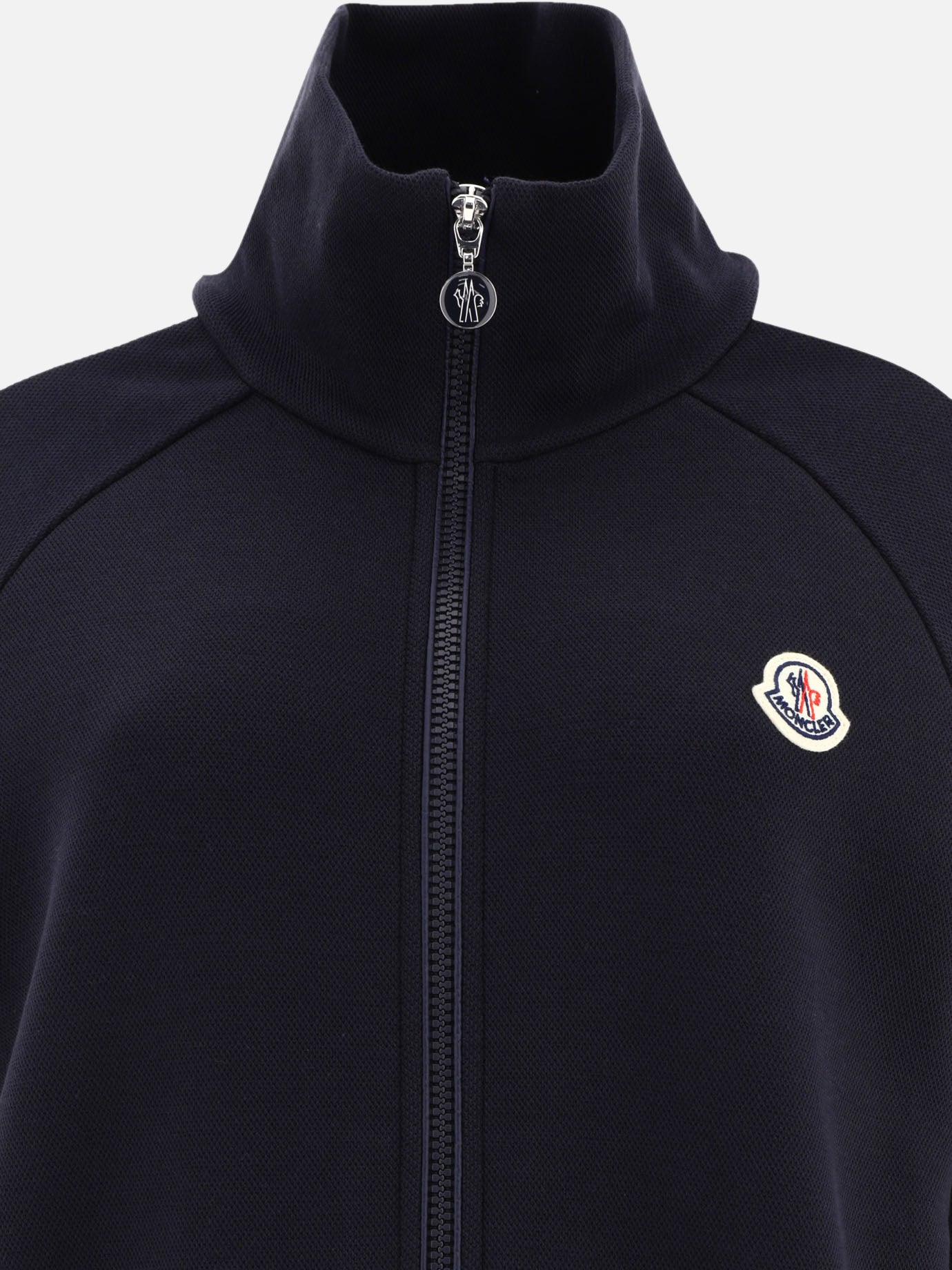 Felpe con zip 57% cotton 38% polyester 5% elastane  Blu - Moncler Donna | PDP | VIETTI Online Store | thumbnail_3