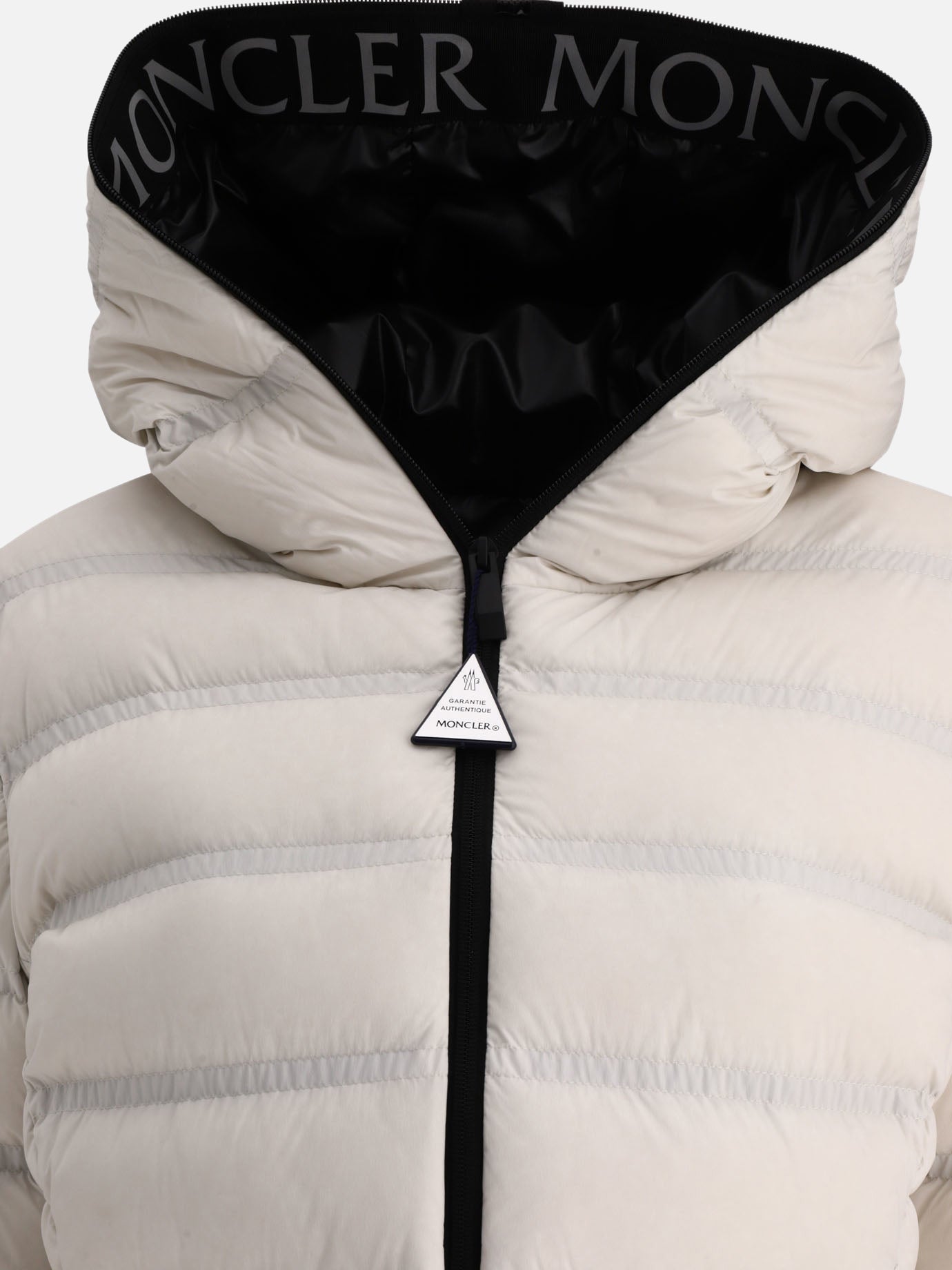 Piumini corti 85% polyamide 15% elastane - Padding: down and feathers  Bianco - Moncler Donna | PDP | VIETTI Online Store | thumbnail_3