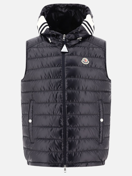 Giacche smanicate Solid colour  Blu - Moncler Uomo | PLP | VIETTI Online Store 

