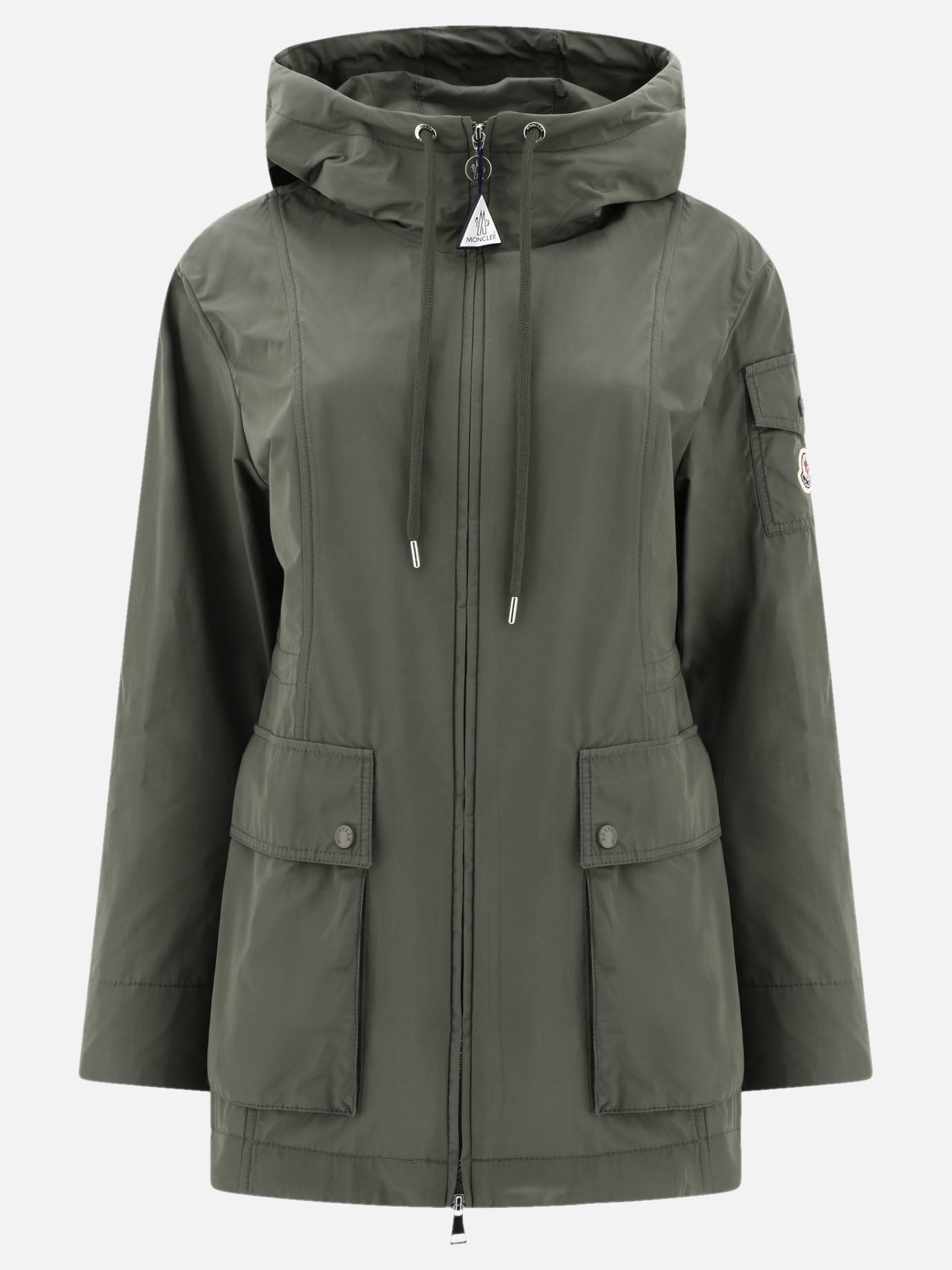 Raincoats & Trench coats 60% polyester 40% cotton  Green - Moncler Women | PDP | VIETTI Online Store | Zoom-Modal
