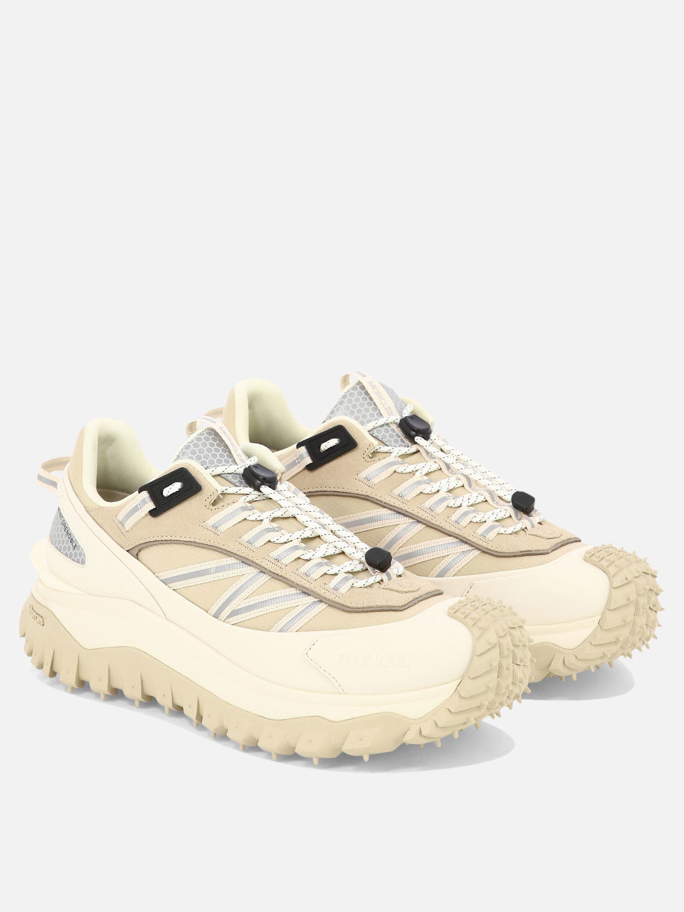 Low top sneakers 100% polyester - 100% rubber  Beige - Moncler Men | PDP | VIETTI Online Store | Zoom-Modal_2
