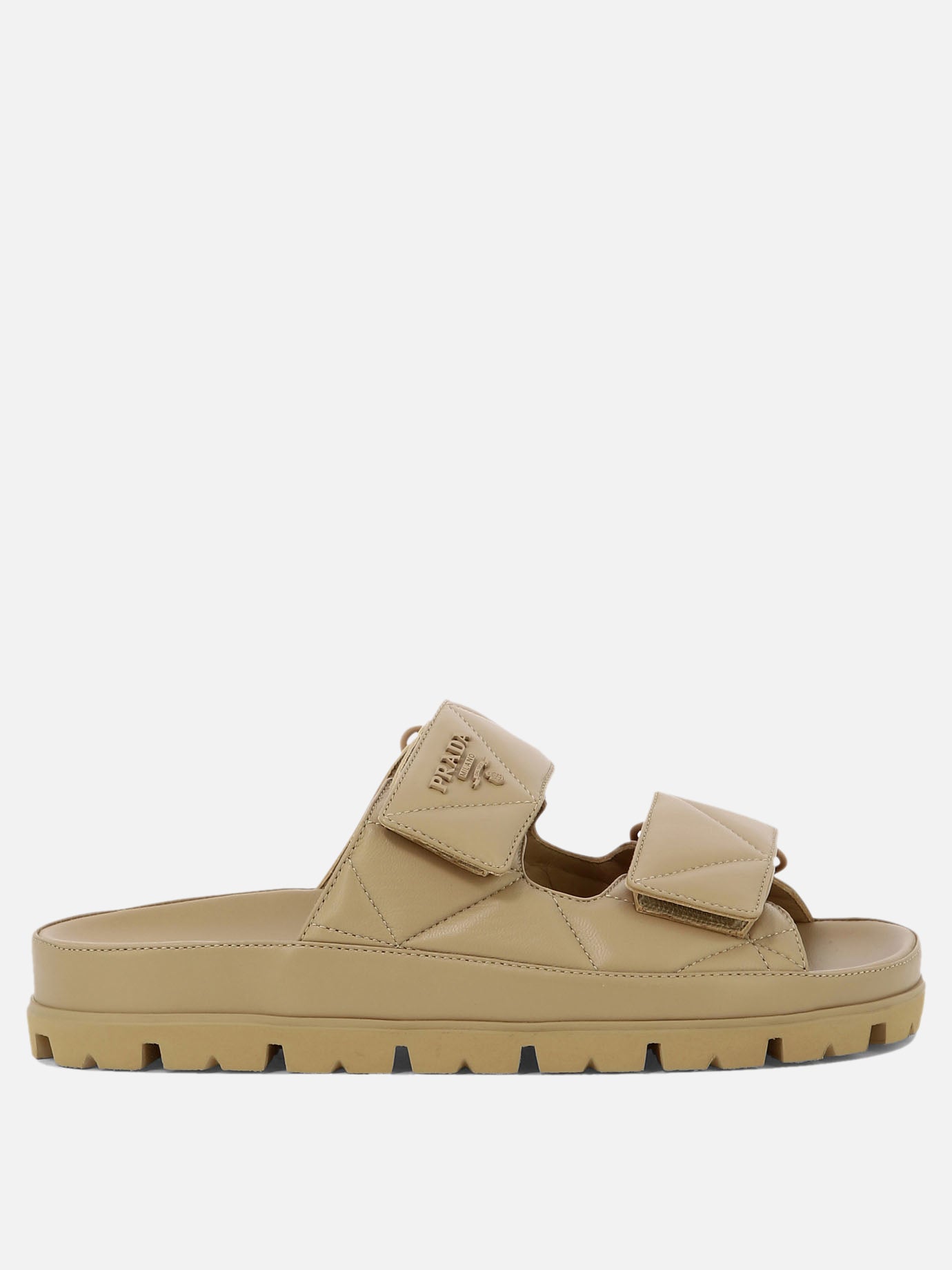 Sandali bassi 100% nappa - 100% rubber  Beige - Prada Donna | PDP | VIETTI Online Store | Zoom-Modal
