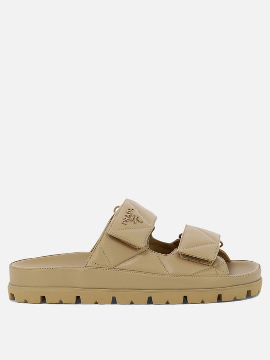 Sandali bassi 100% nappa - 100% rubber  Beige - Prada Donna | PLP | VIETTI Online Store 
