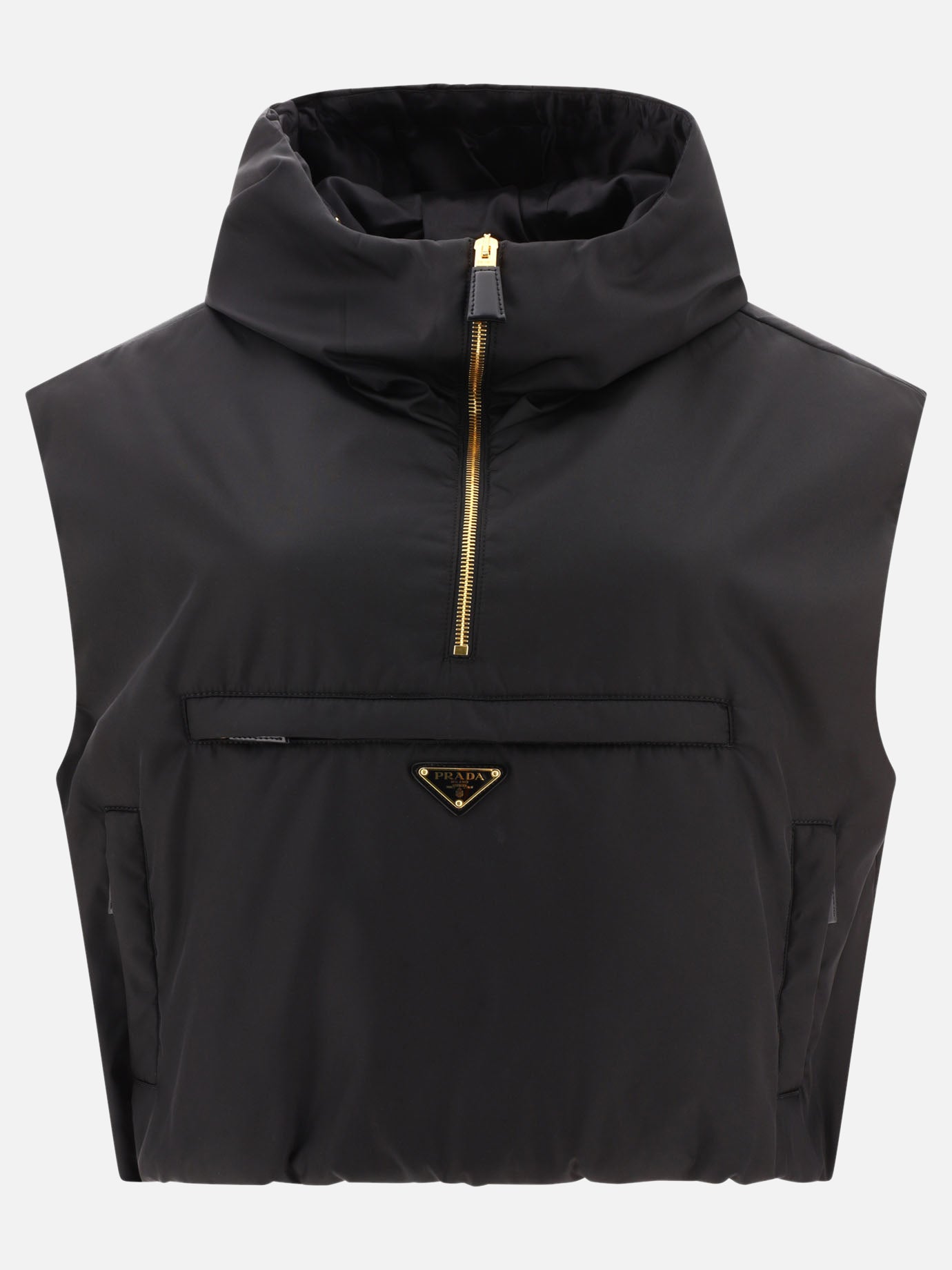 Giacche smanicate 100% recycled polyamide  Nero - Prada Donna | PDP | VIETTI Online Store | thumbnail