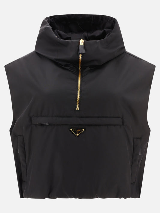 Giacche smanicate 100% recycled polyamide  Nero - Prada Donna | PLP | VIETTI Online Store 
