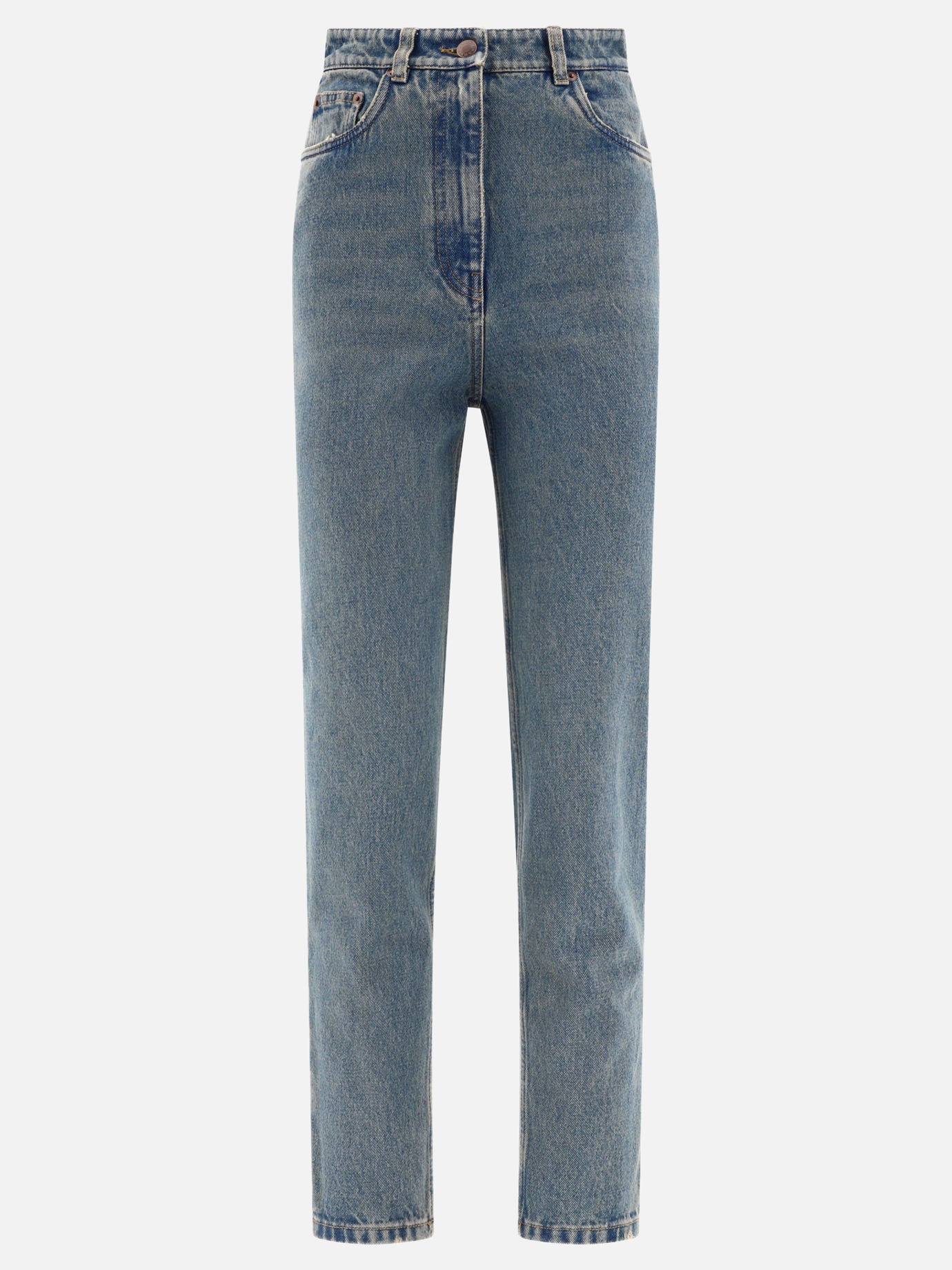 Jeans a gamba dritta 100% cotton  Azzurro - Prada Donna | PDP | VIETTI Online Store | Zoom-Modal
