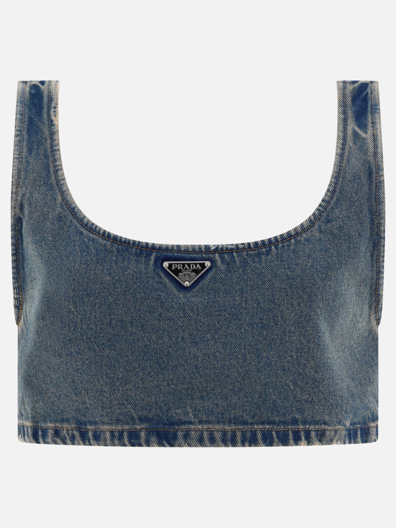 Crop top 100% cotton  Blu - Prada Donna | PDP | VIETTI Online Store | thumbnail