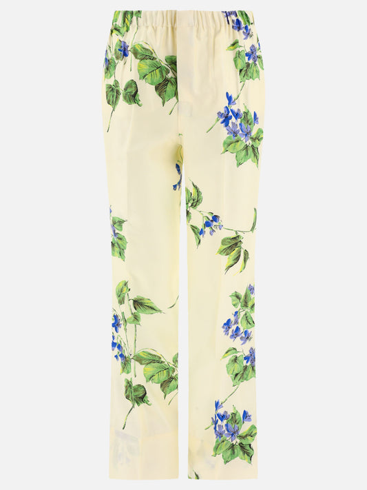 Silk trousers with flower print