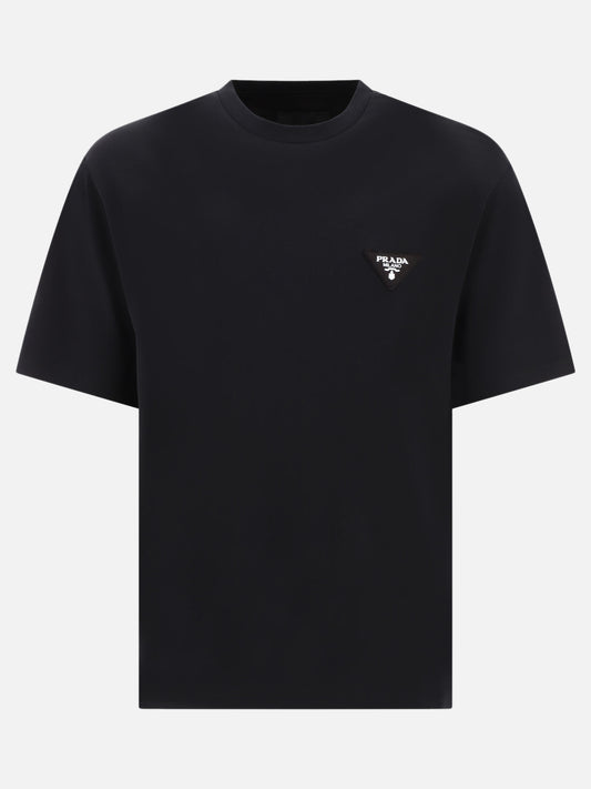 T-shirt girocollo 100% cotton  Nero - Prada Uomo | PLP | VIETTI Online Store 
