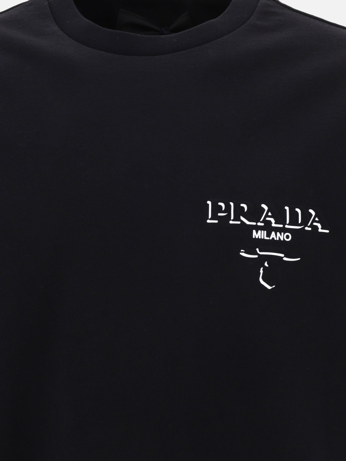 T-shirt girocollo Logo  Nero - Prada Uomo | PDP | VIETTI Online Store | Zoom-Modal_3
