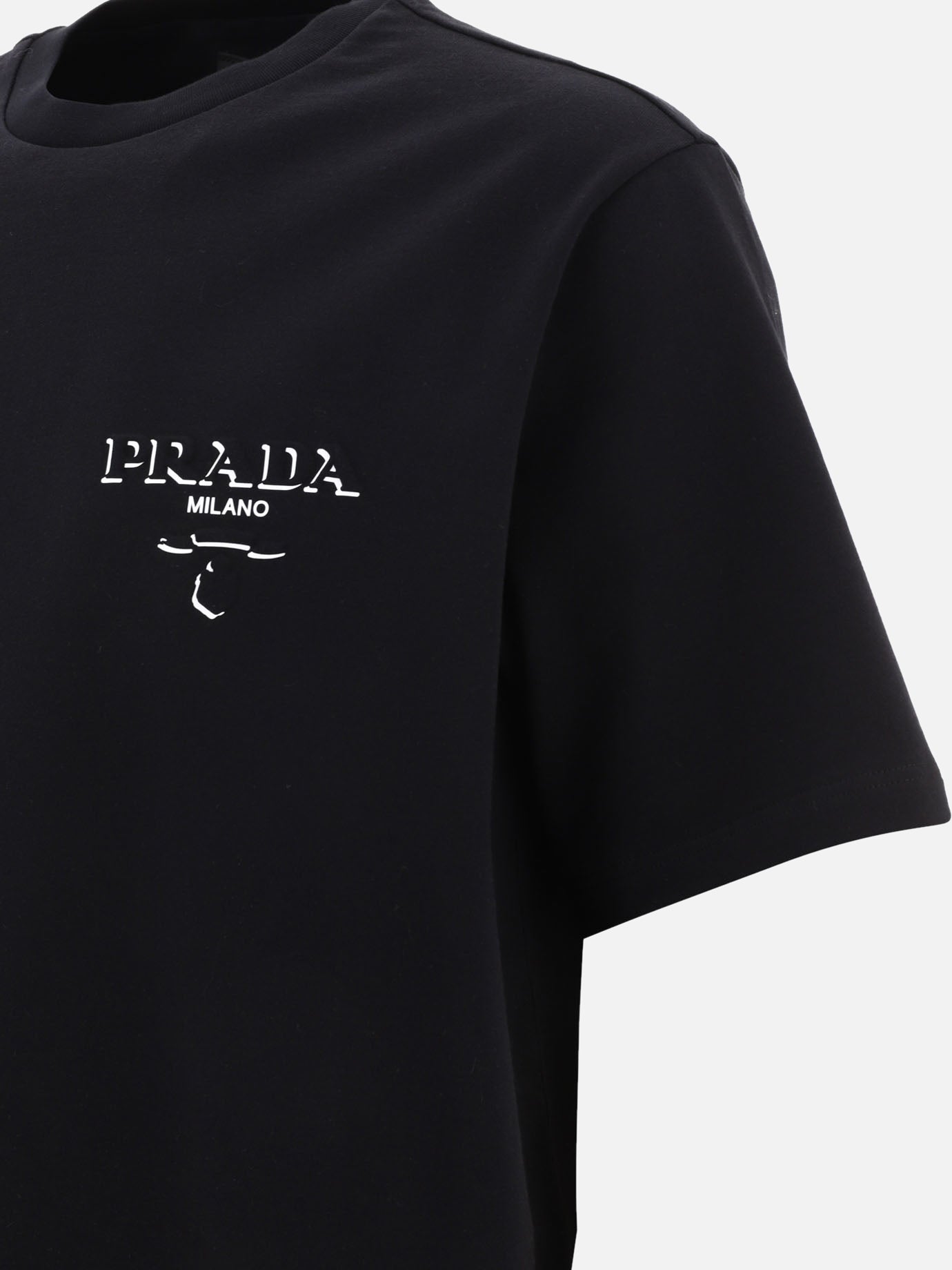 T-shirt girocollo Logo  Nero - Prada Uomo | PDP | VIETTI Online Store | Zoom-Modal_4
