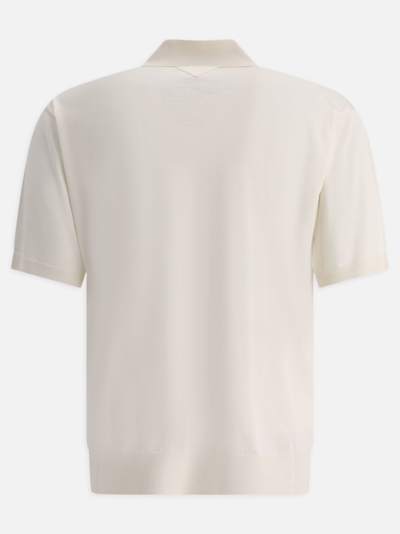 Polo shirts with buttons 100% recycled silk  White - Prada Men | PDP | VIETTI Online Store | thumbnail_2