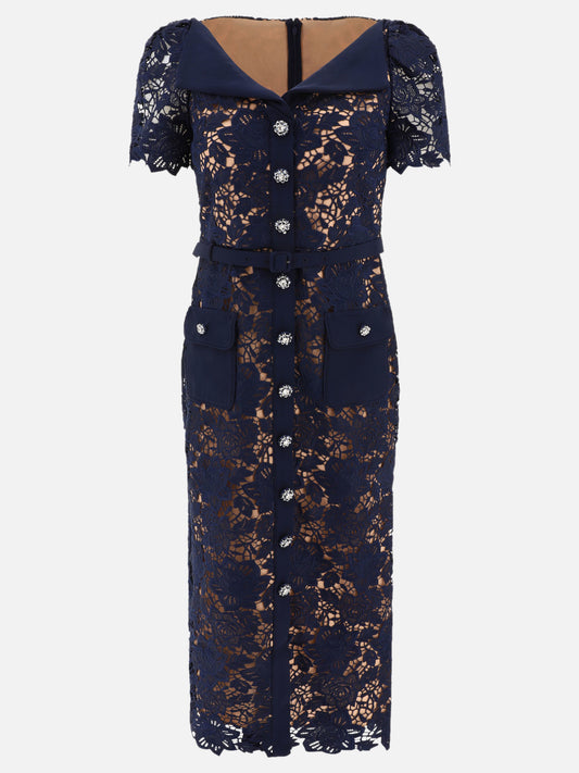 Midi dresses 100% polyester  Blue - Self-portrait Women | PLP | VIETTI Online Store 
