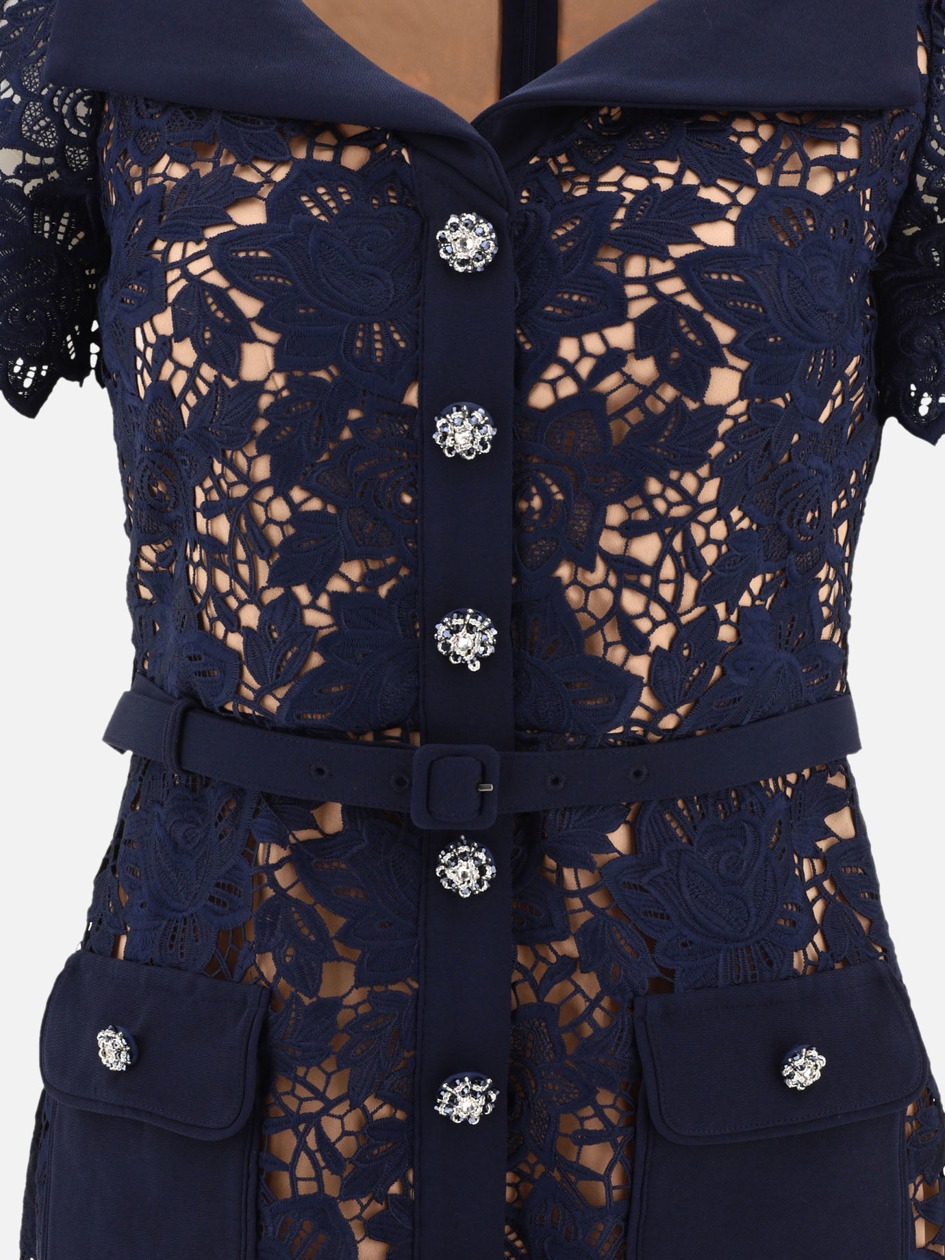 Abiti midi 100% polyester  Blu - Self-portrait Donna | PDP | VIETTI Online Store | Zoom-Modal_3
