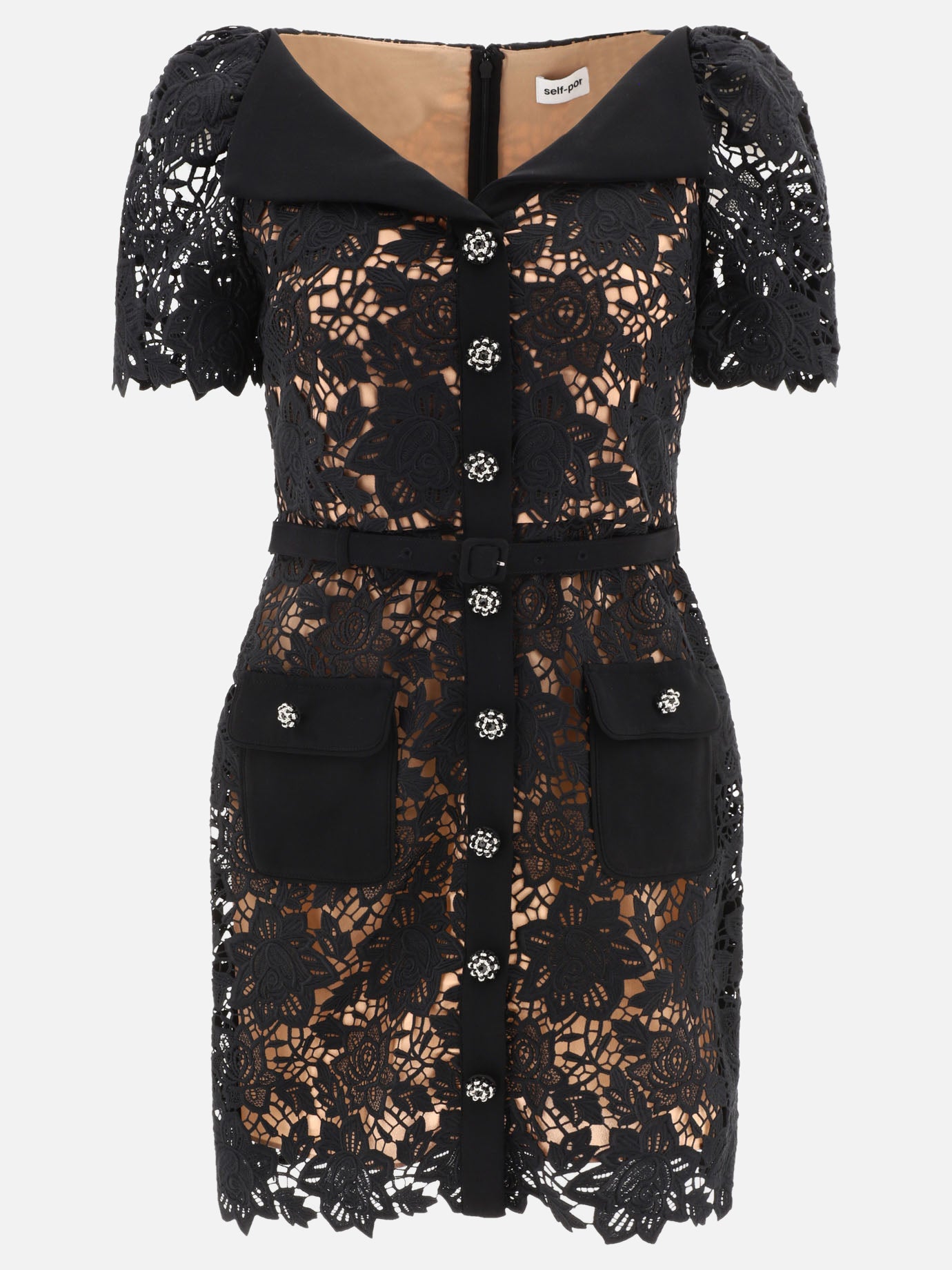 Abiti corti 100% polyester  Nero - Self-portrait Donna | PDP | VIETTI Online Store | thumbnail