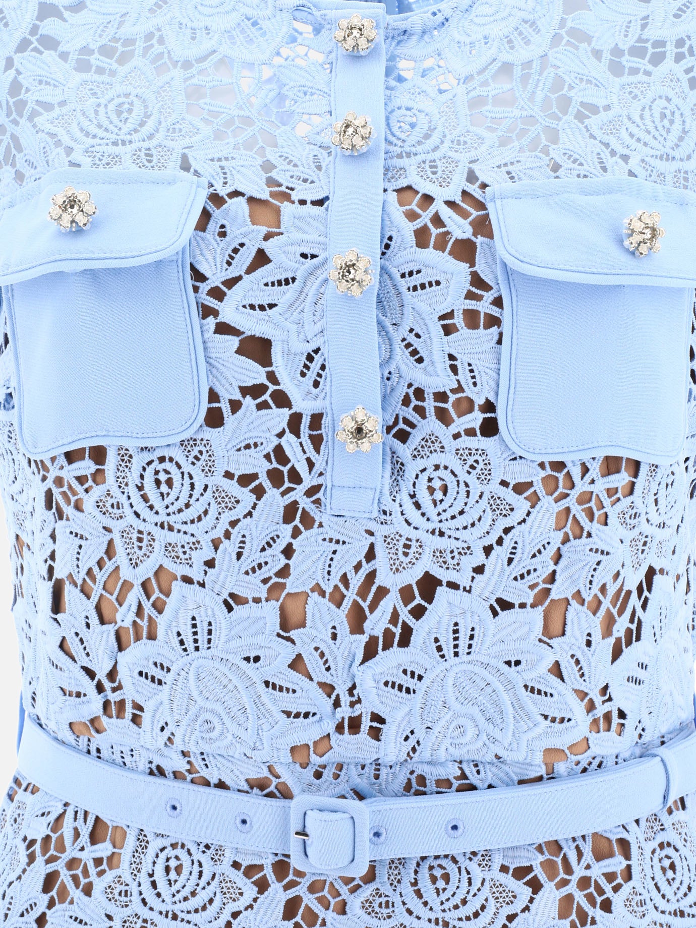 Abiti corti 100% polyester  Azzurro - Self-portrait Donna | PDP | VIETTI Online Store | thumbnail_3