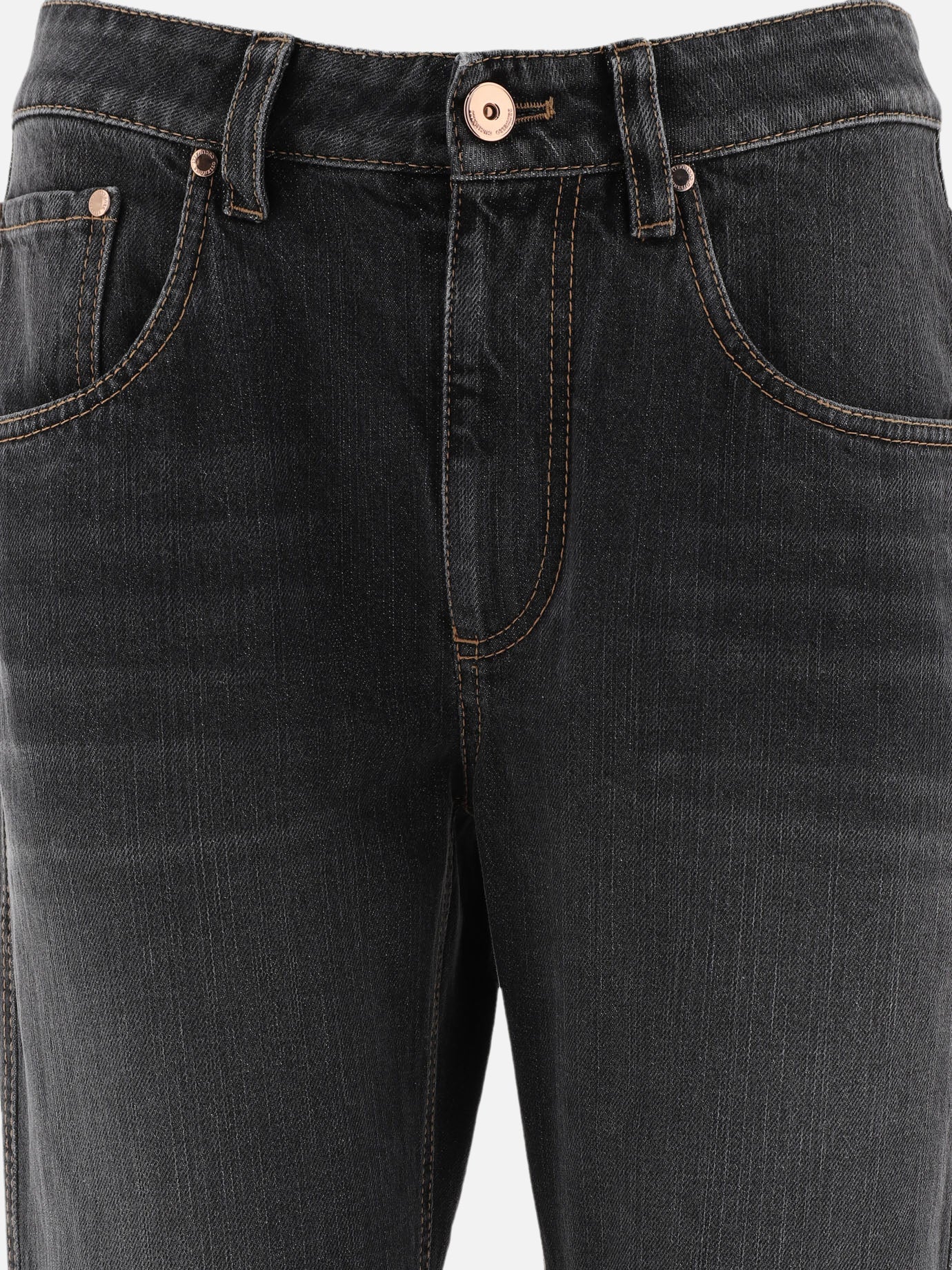 Authentic denim jeans with shiny bartack