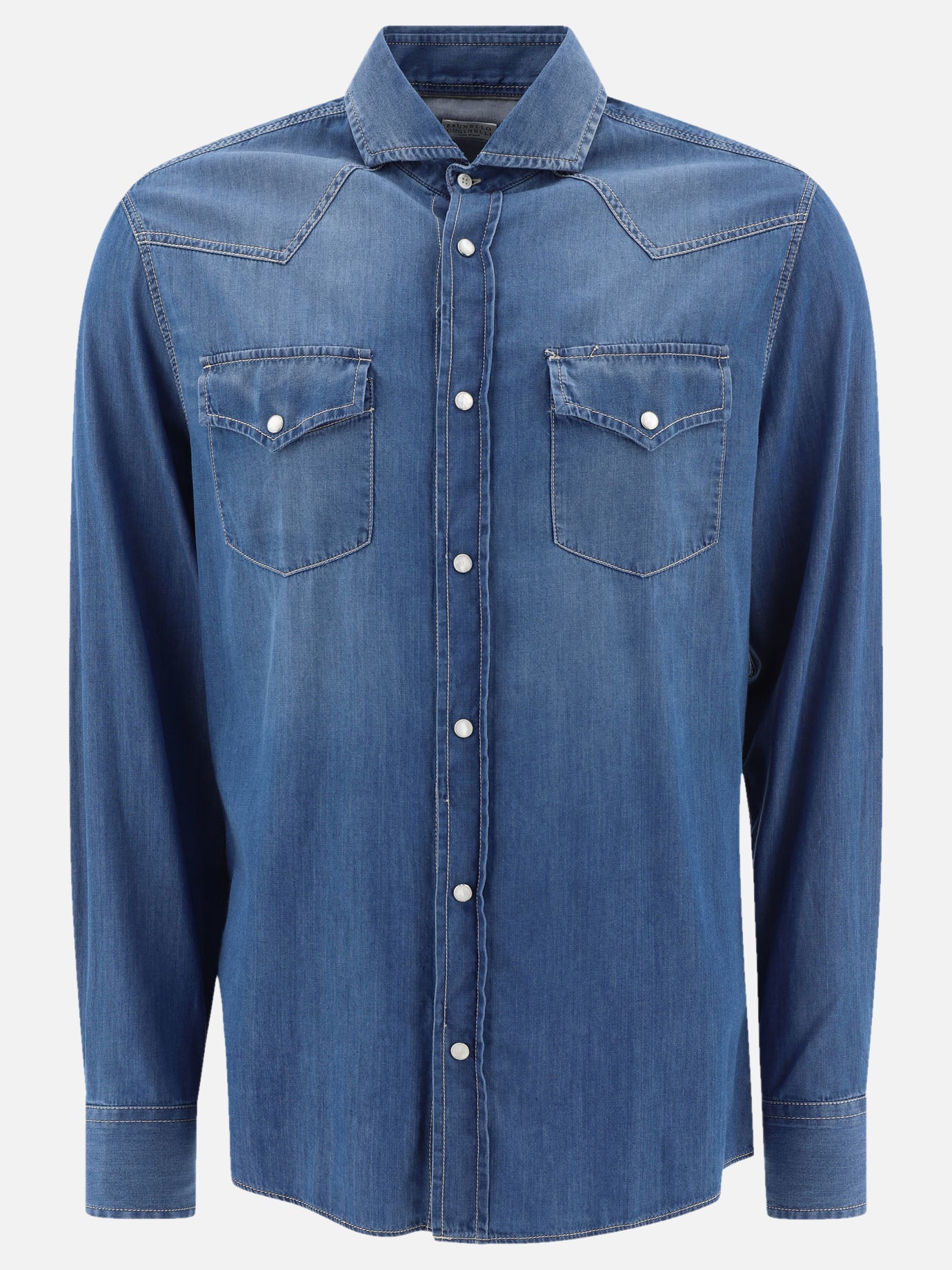 Lightweight denim easy fit western shirt