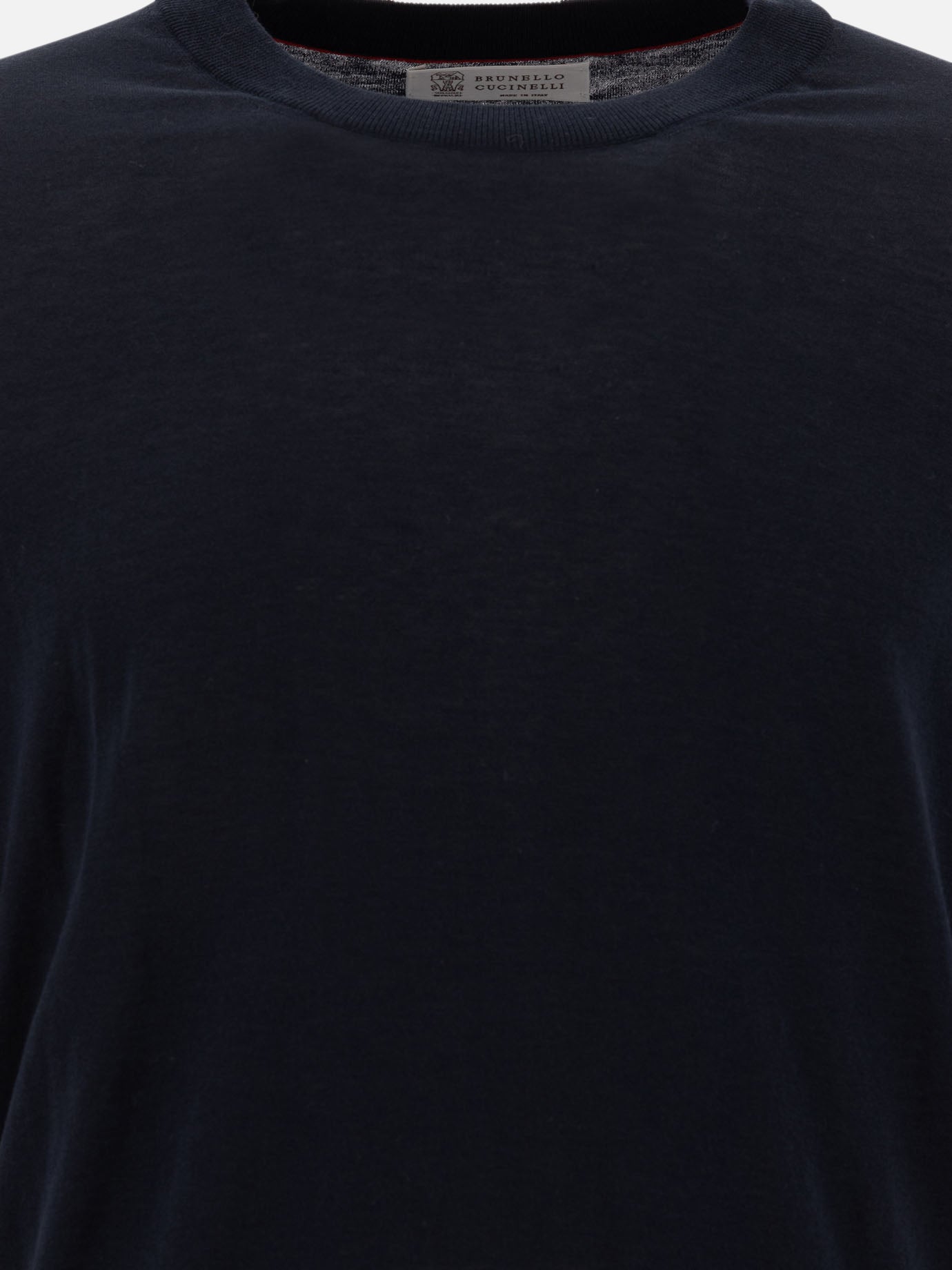 T-shirt girocollo Solid colour  Blu - Brunello Cucinelli Uomo | PDP | VIETTI Online Store | Zoom-Modal_3
