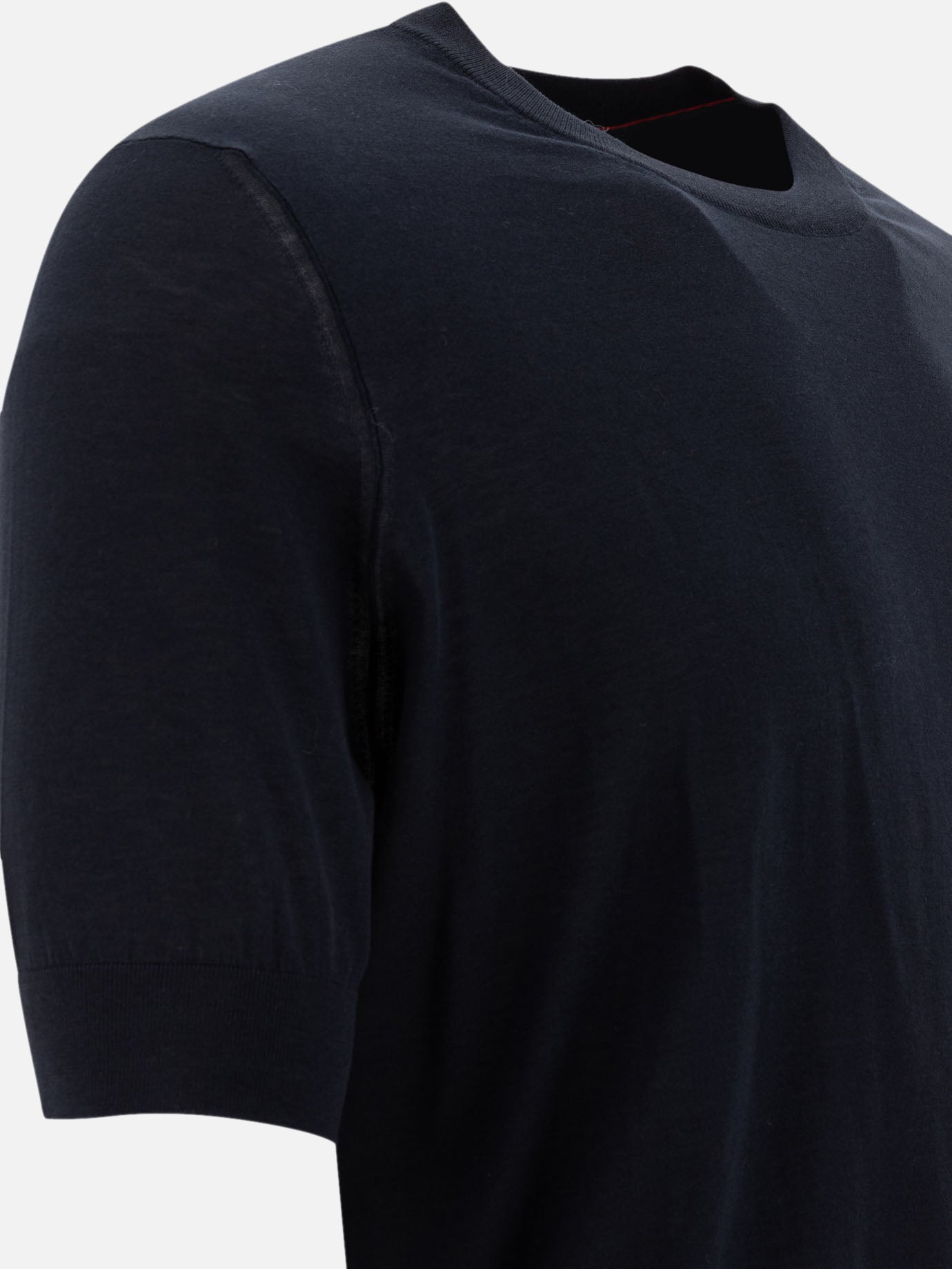 T-shirt girocollo Solid colour  Blu - Brunello Cucinelli Uomo | PDP | VIETTI Online Store | Zoom-Modal_4
