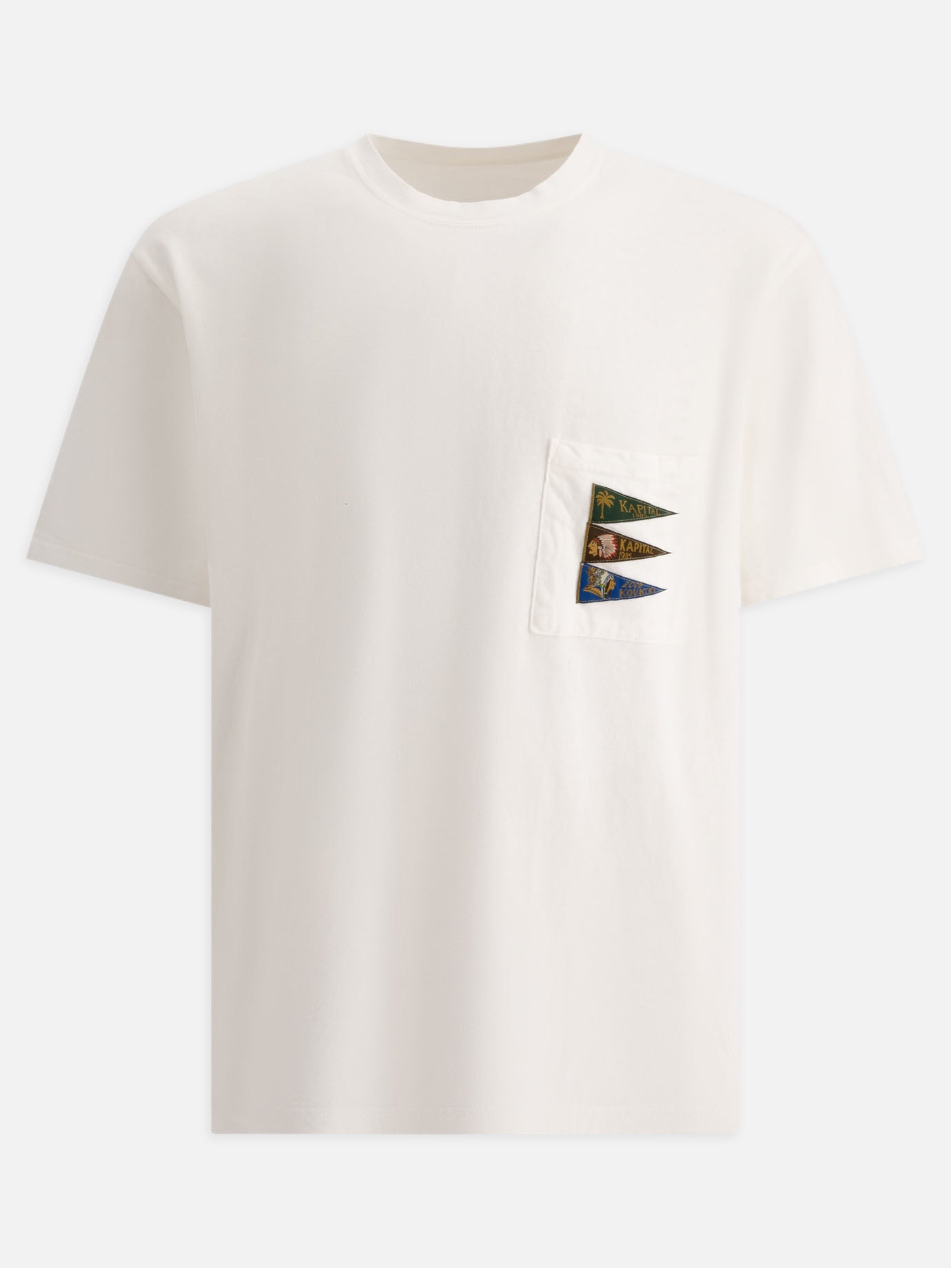 T-shirt girocollo Solid colour  Bianco - KAPITAL Uomo | PDP | VIETTI Online Store | Zoom-Modal
