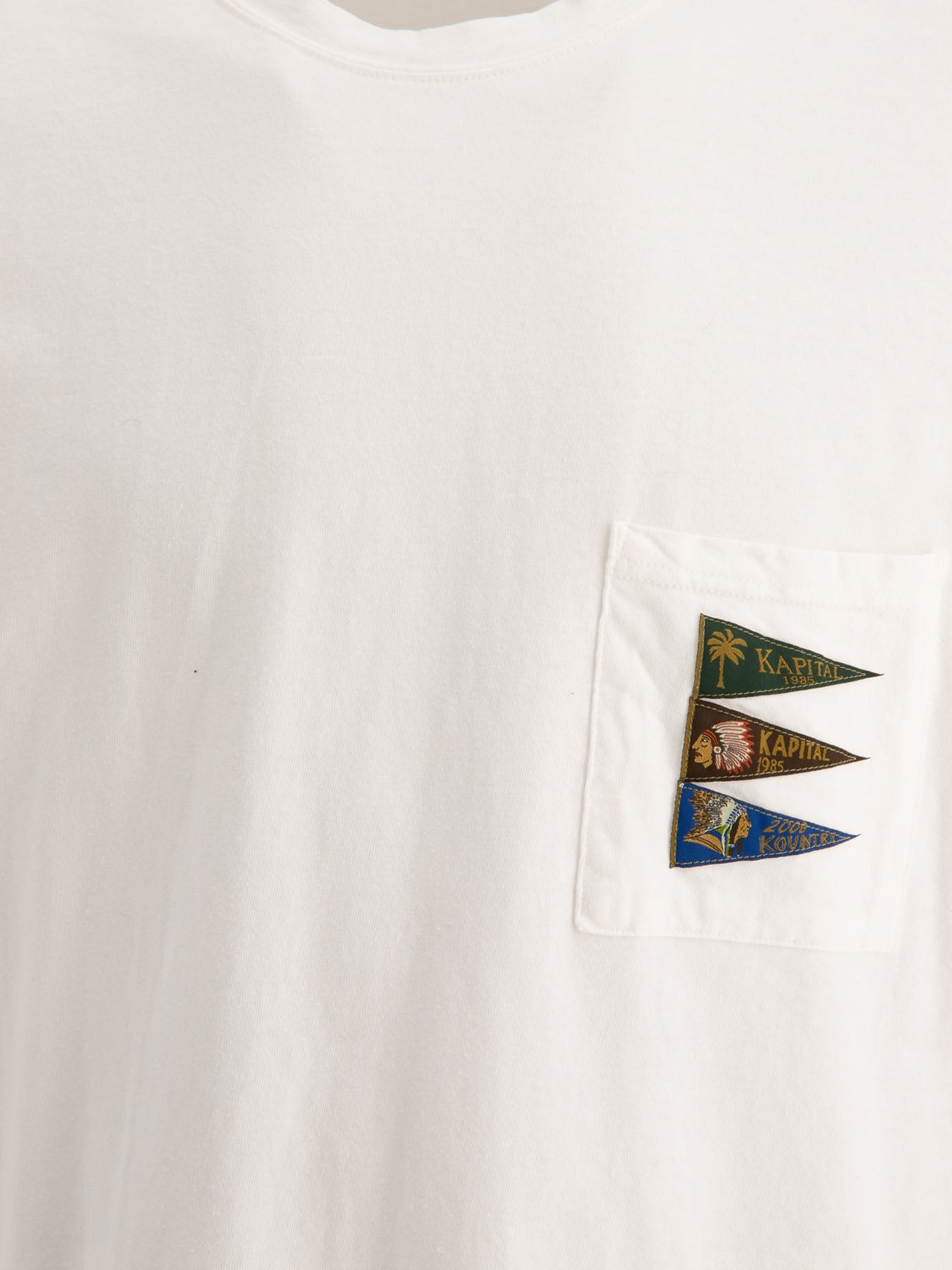 T-shirt girocollo Solid colour  Bianco - KAPITAL Uomo | PDP | VIETTI Online Store | Zoom-Modal_3
