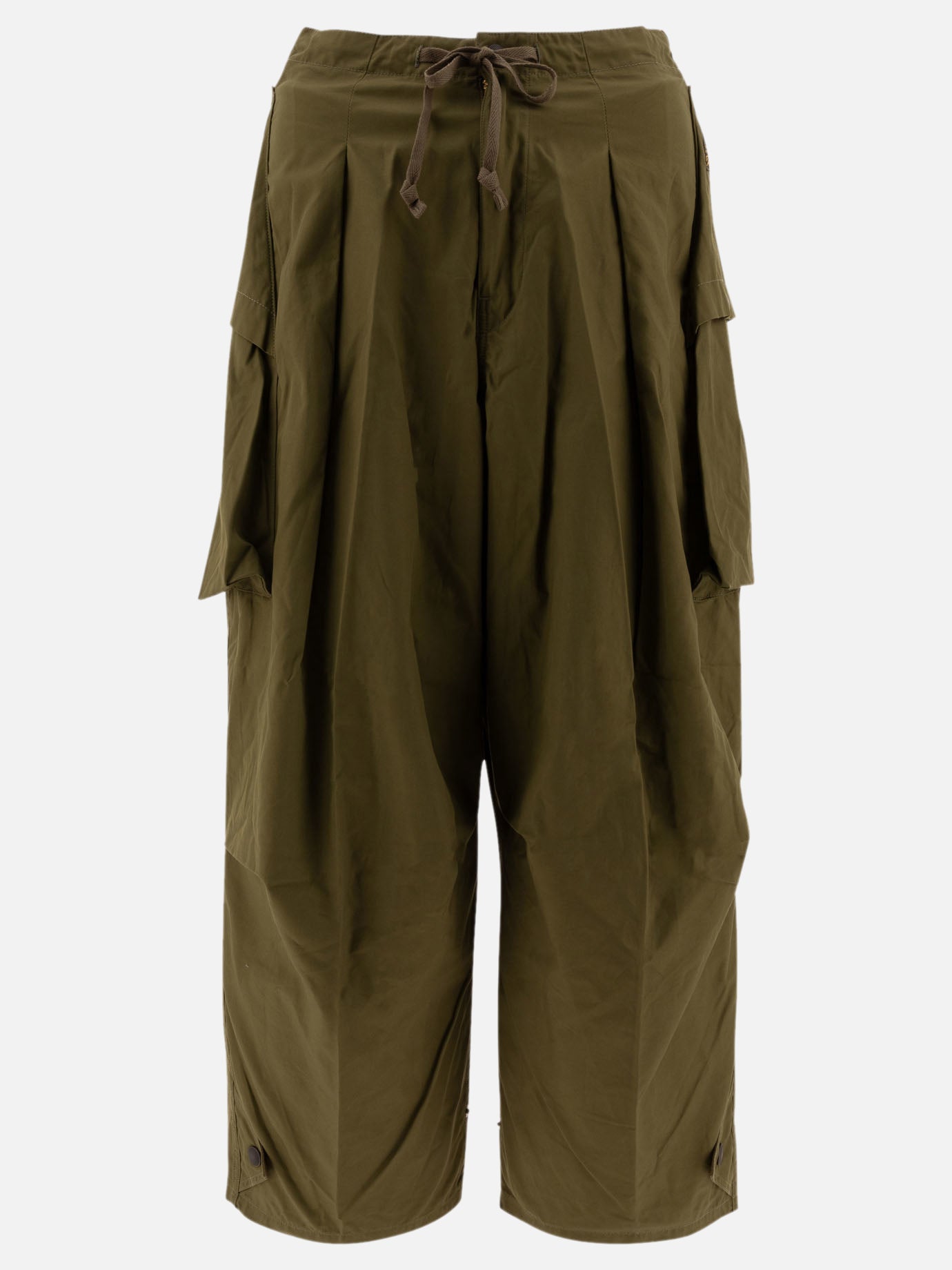 KAPITAL "Combed Gabergine AOZAI" cargo trousers Green