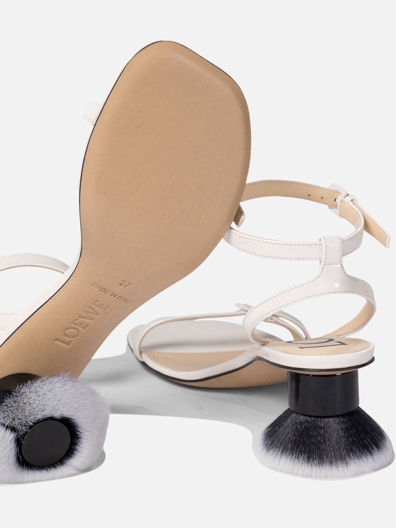 Flat sandals 100% lamb - 100% leather  White - Loewe Women | PDP | VIETTI Online Store | thumbnail_5