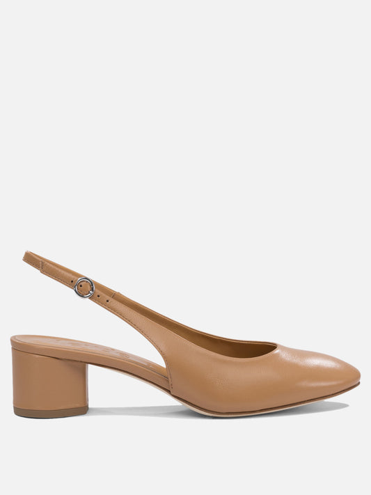 Slingback 100% nappa leather - 100% cow leather  Beige - Aeyde Donna | PDP | VIETTI Online Store 

