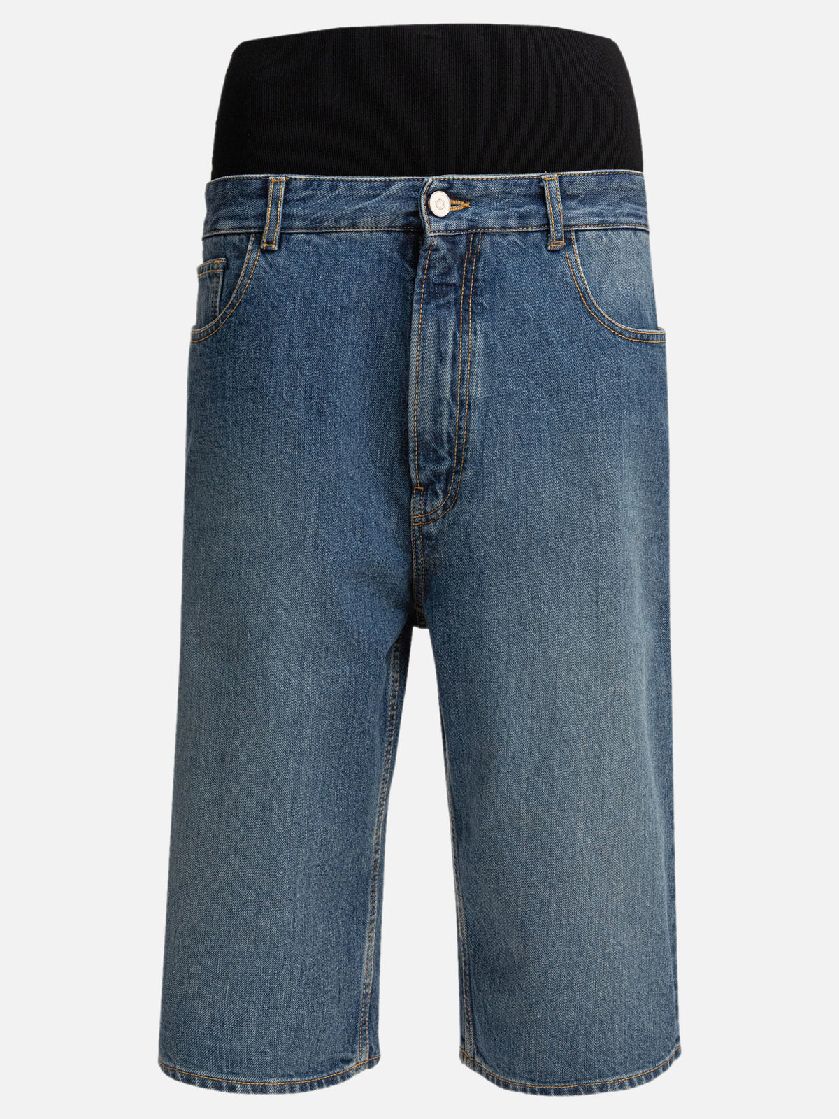 Alaïa Bermuda shorts with knit belt Blue