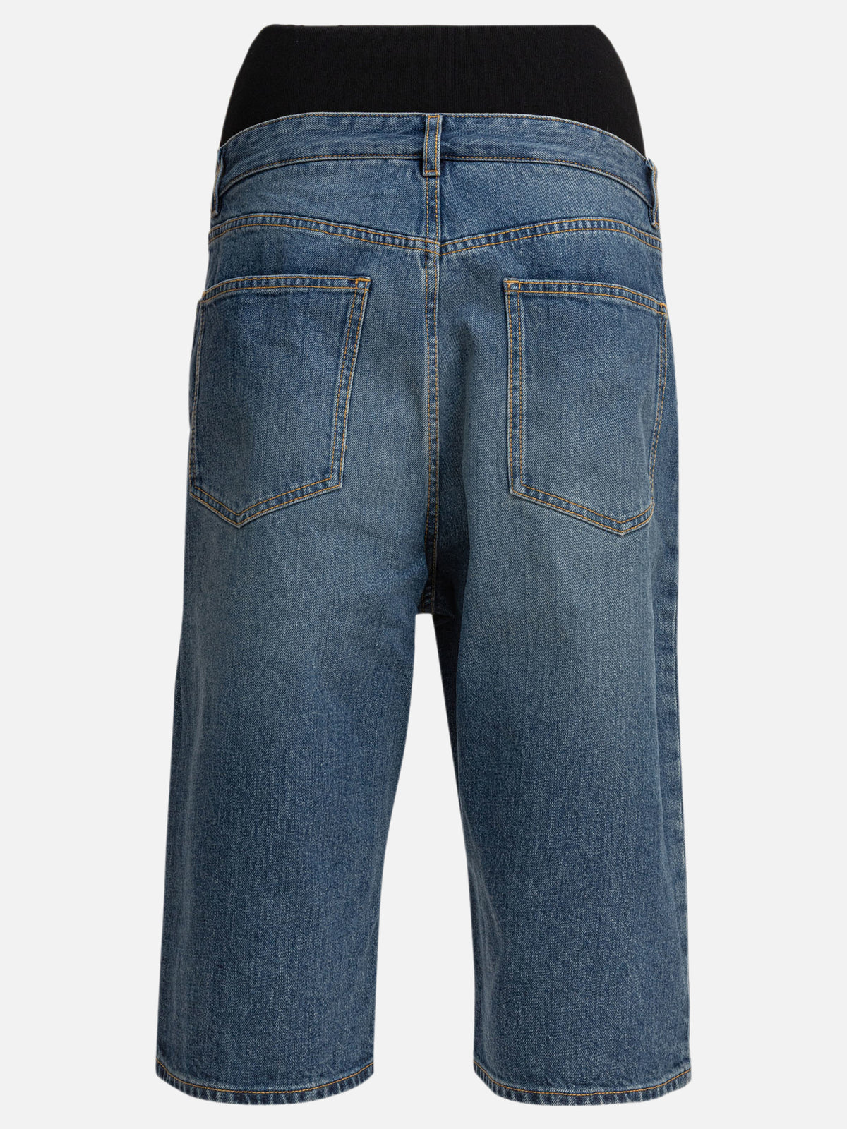 Alaïa Bermuda shorts with knit belt Blue - VIETTI
