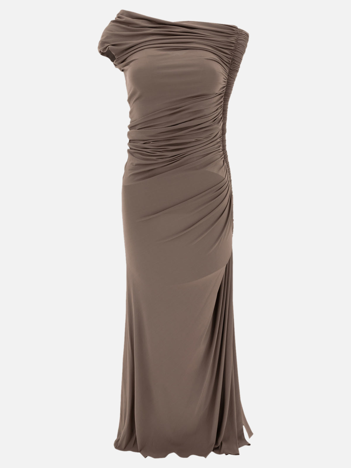 Alaïa Draped midi dress Brown