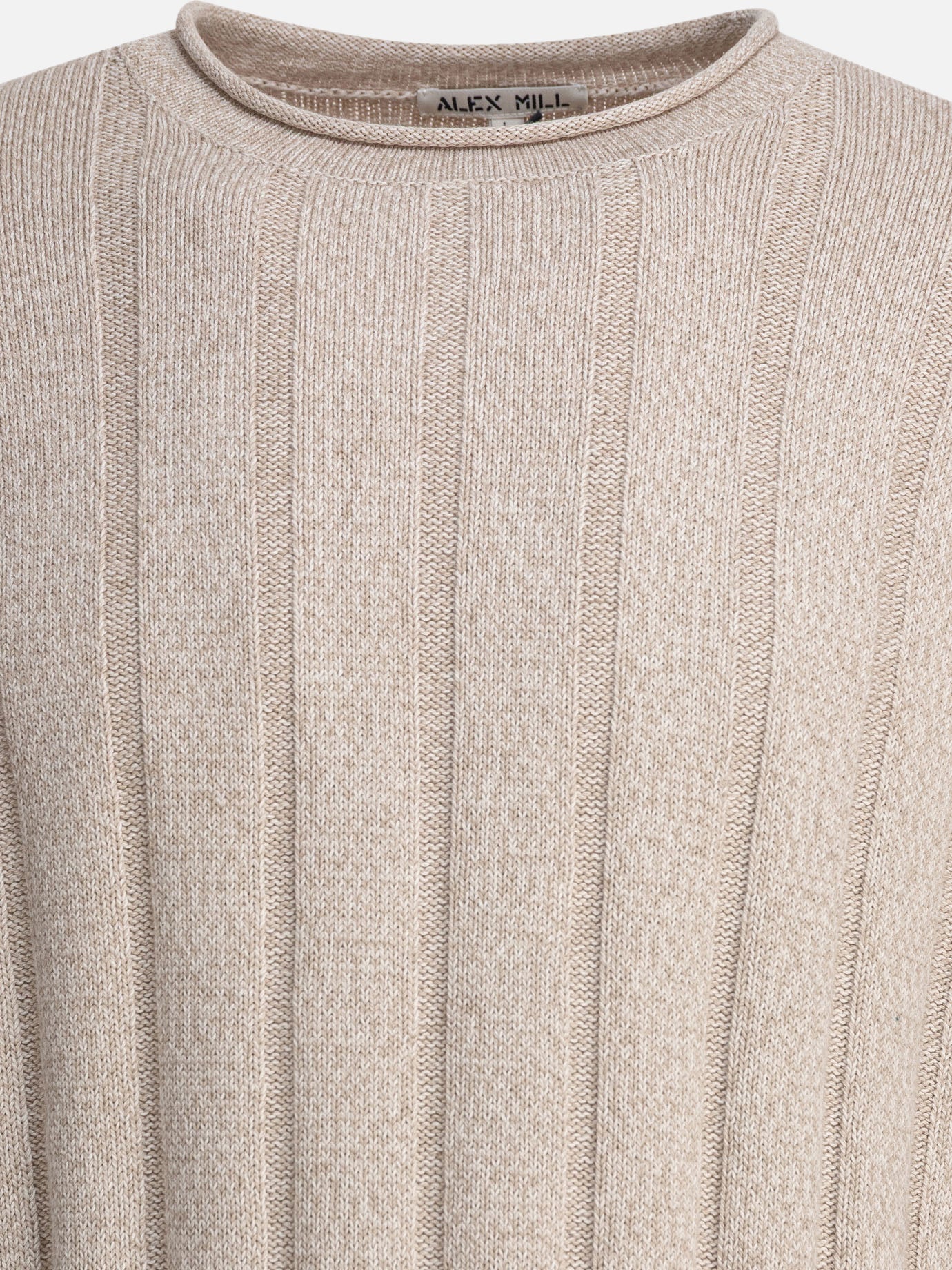 Crewneck sweaters Solid colour  Beige - Alex Mill Men | PDP | VIETTI Online Store | thumbnail_3