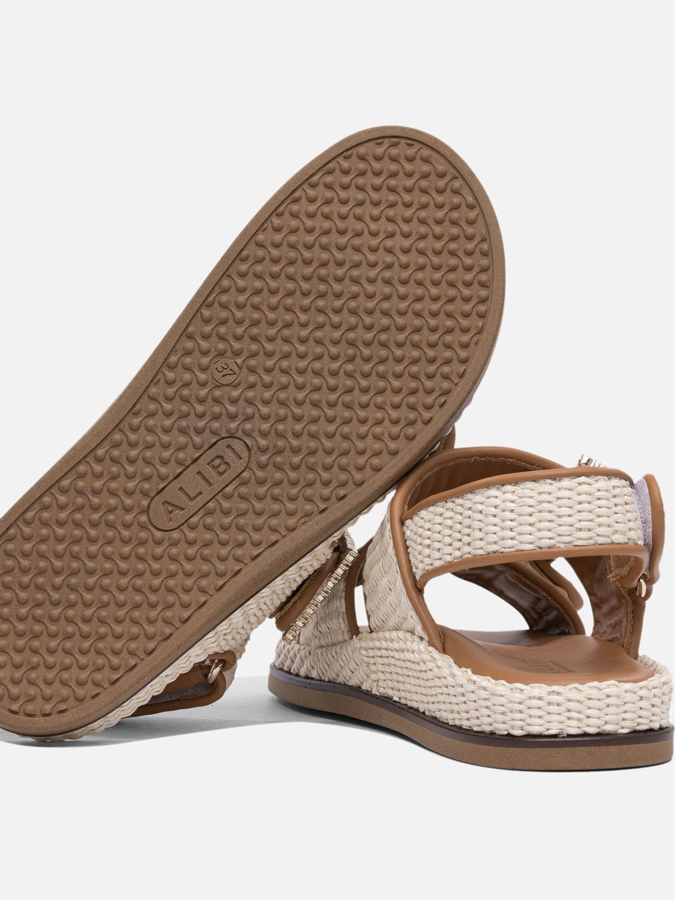 Flat sandals 100% rafia - 100% rubber  Beige - Alibi Women | PDP | VIETTI Online Store | thumbnail_5