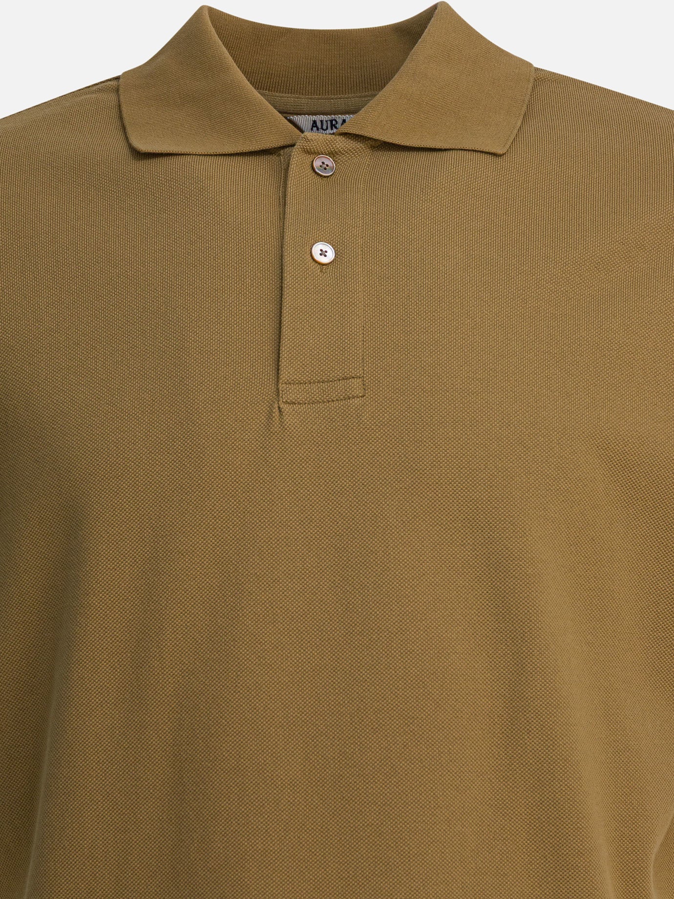 Auralee Heavy cotton polo shirt Beige - Men | VIETTI Online Store