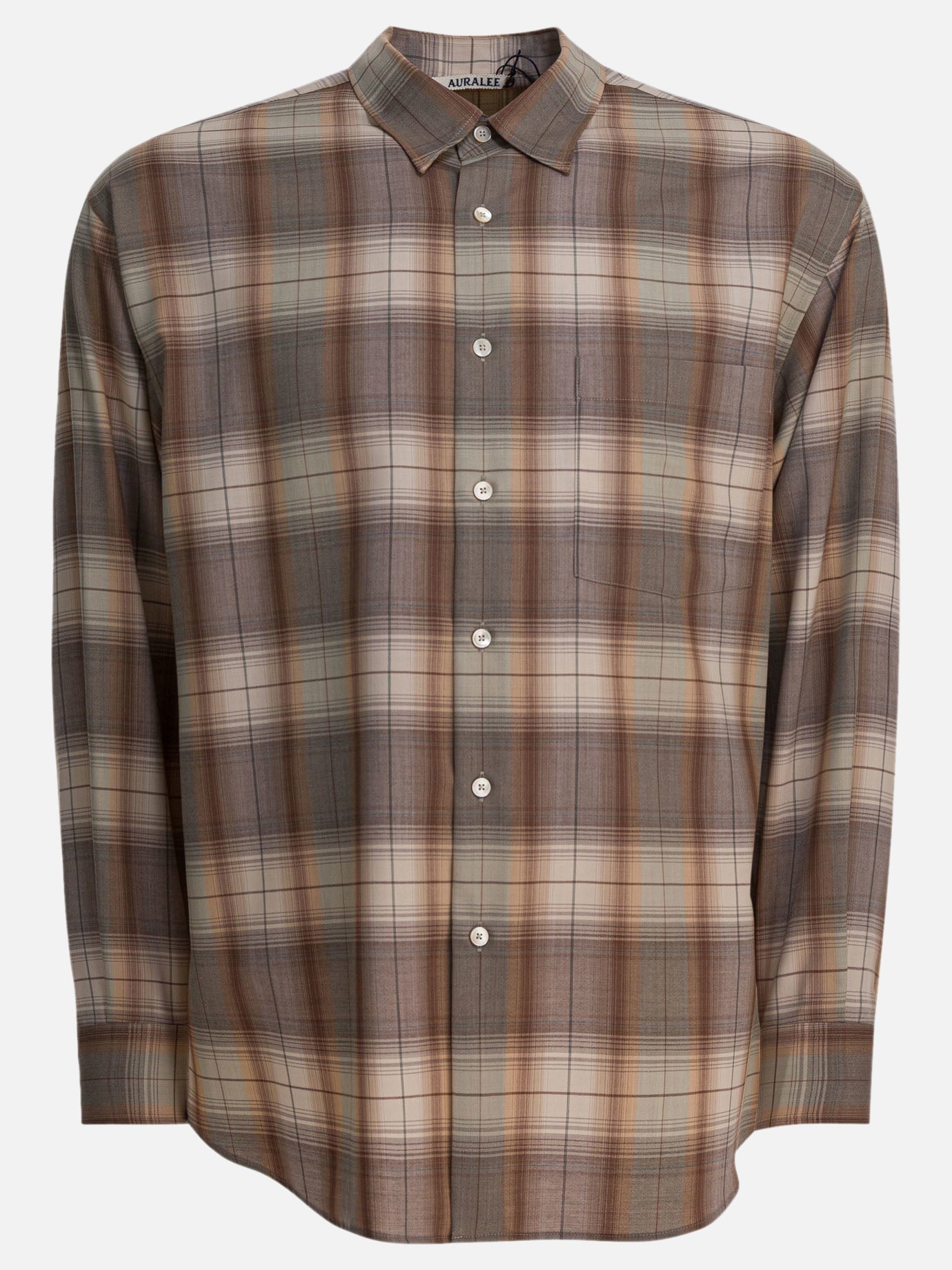 Camicie casual Check  Beige - Auralee Uomo | PDP | VIETTI Online Store | thumbnail