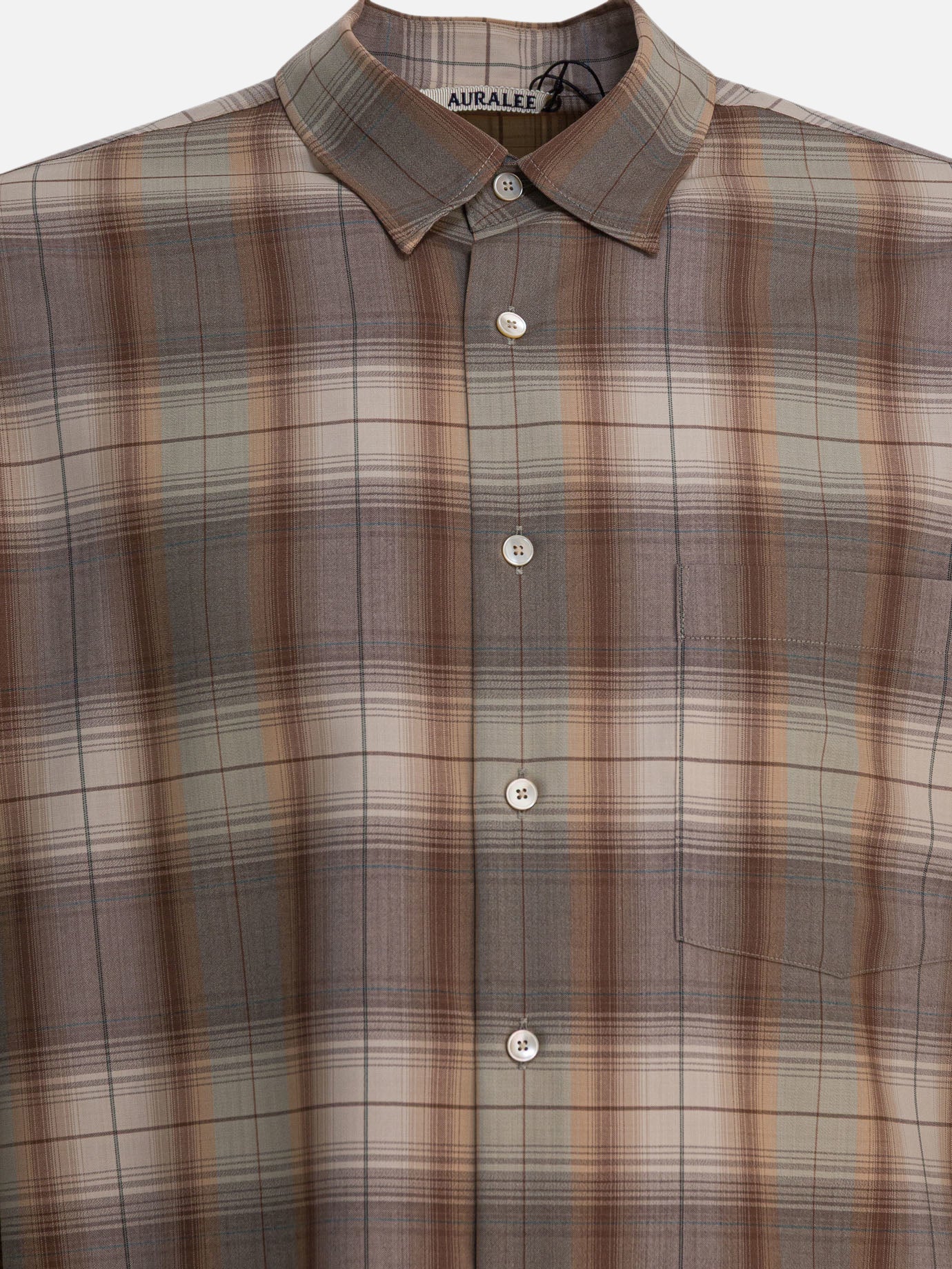 Camicie casual Check  Beige - Auralee Uomo | PDP | VIETTI Online Store | thumbnail_3