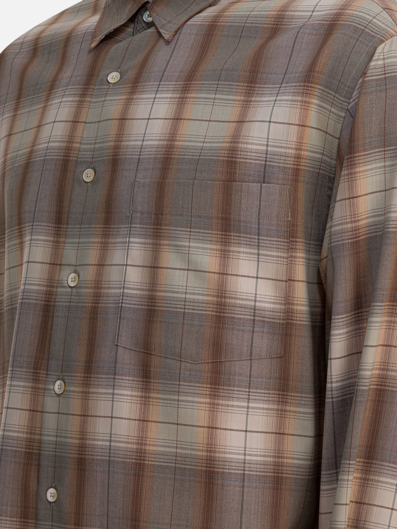 Camicie casual Check  Beige - Auralee Uomo | PDP | VIETTI Online Store | thumbnail_4
